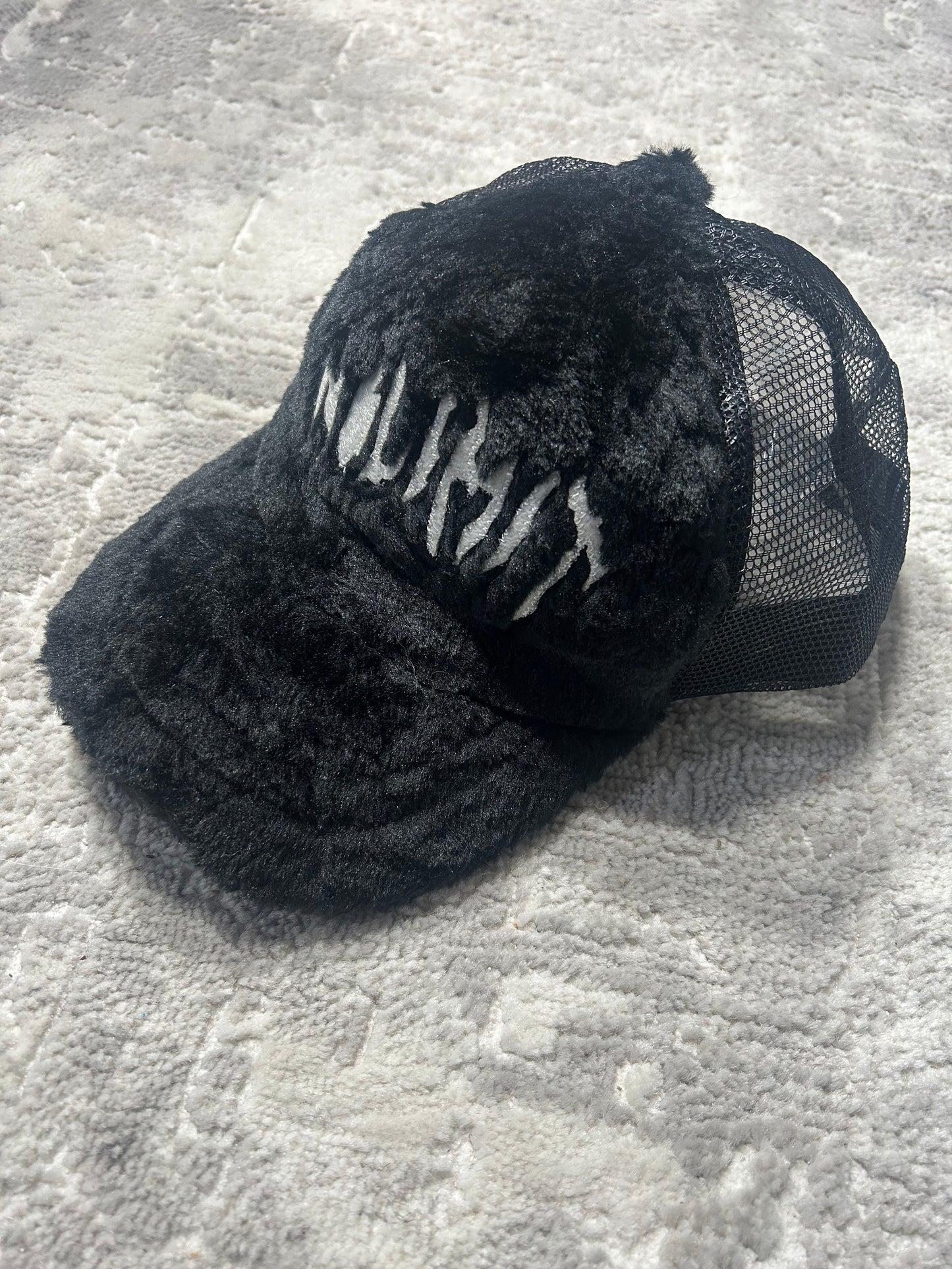 NOLIMIT Fuzzy Trucker Hat (Black)
