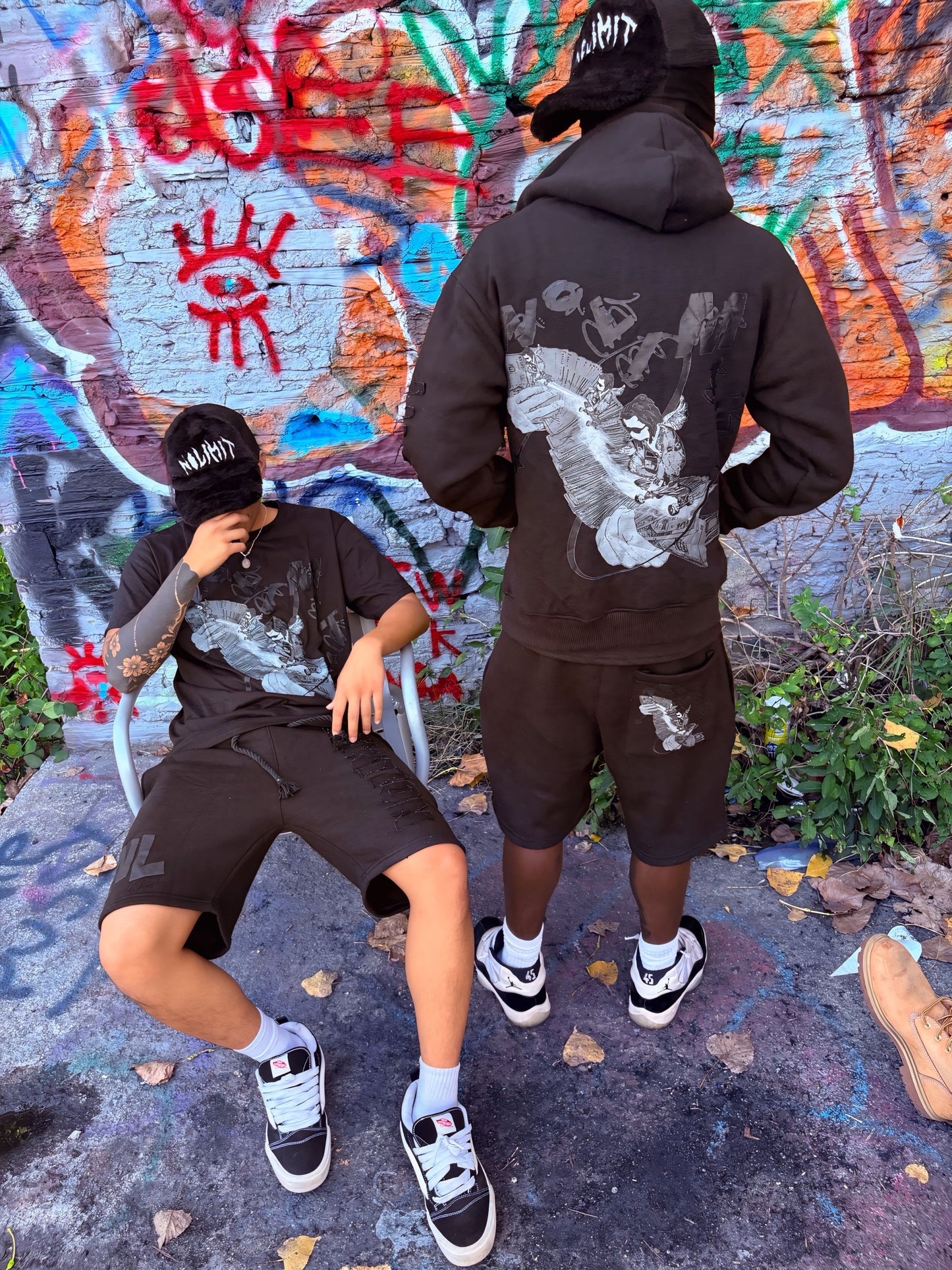 Black NOLIMIT Rope String Shorts