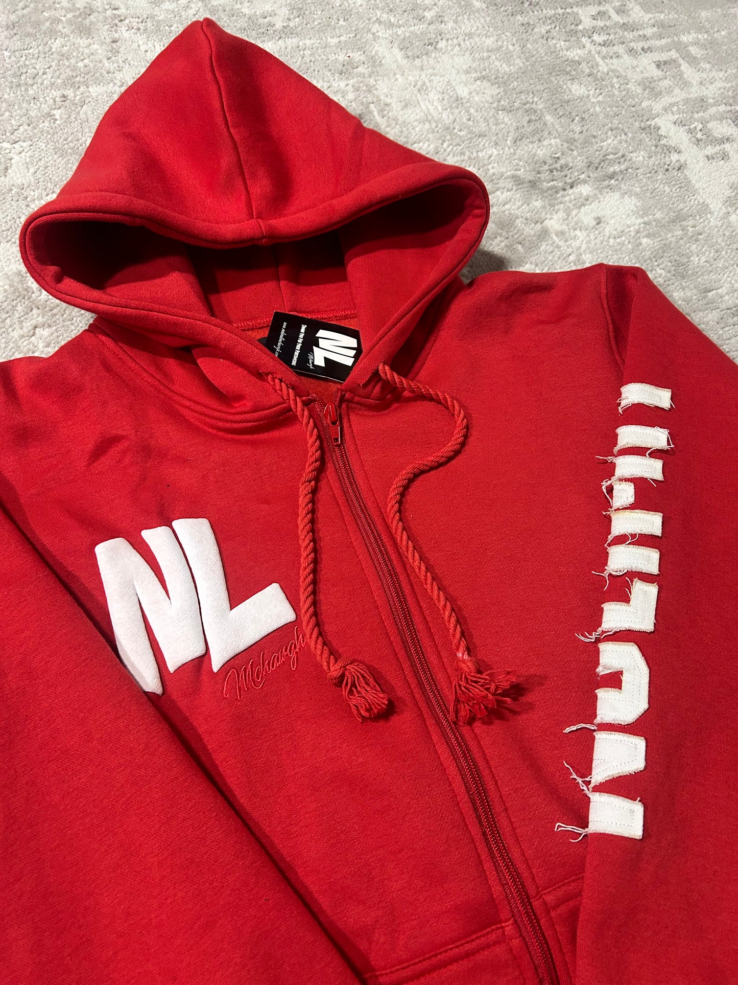 Red NOLIMIT Rope String Zip-Up