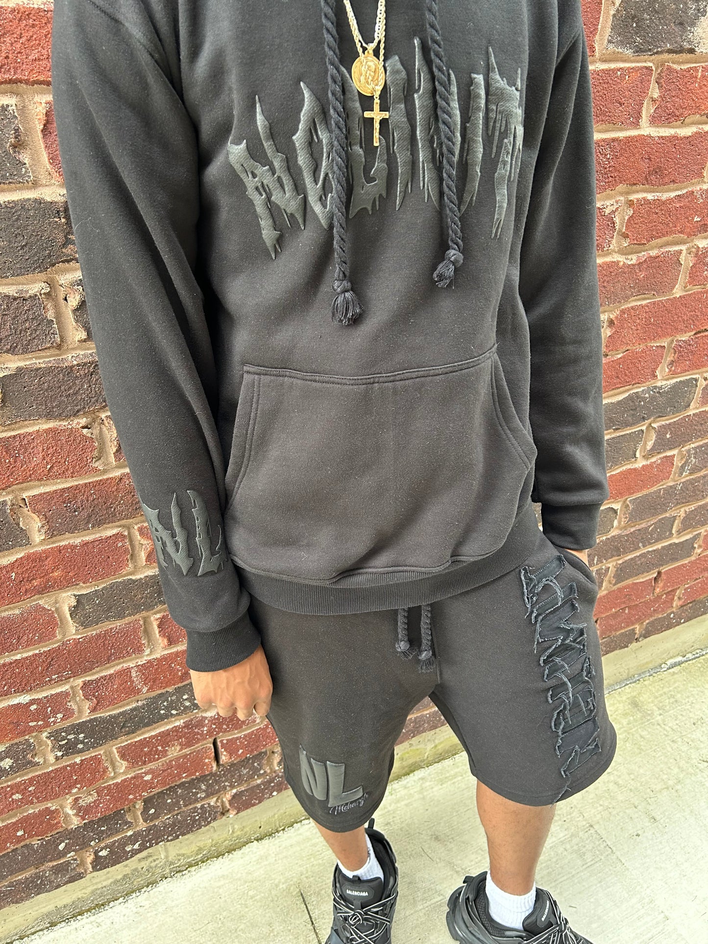 Black NOLIMIT Rope String Shorts
