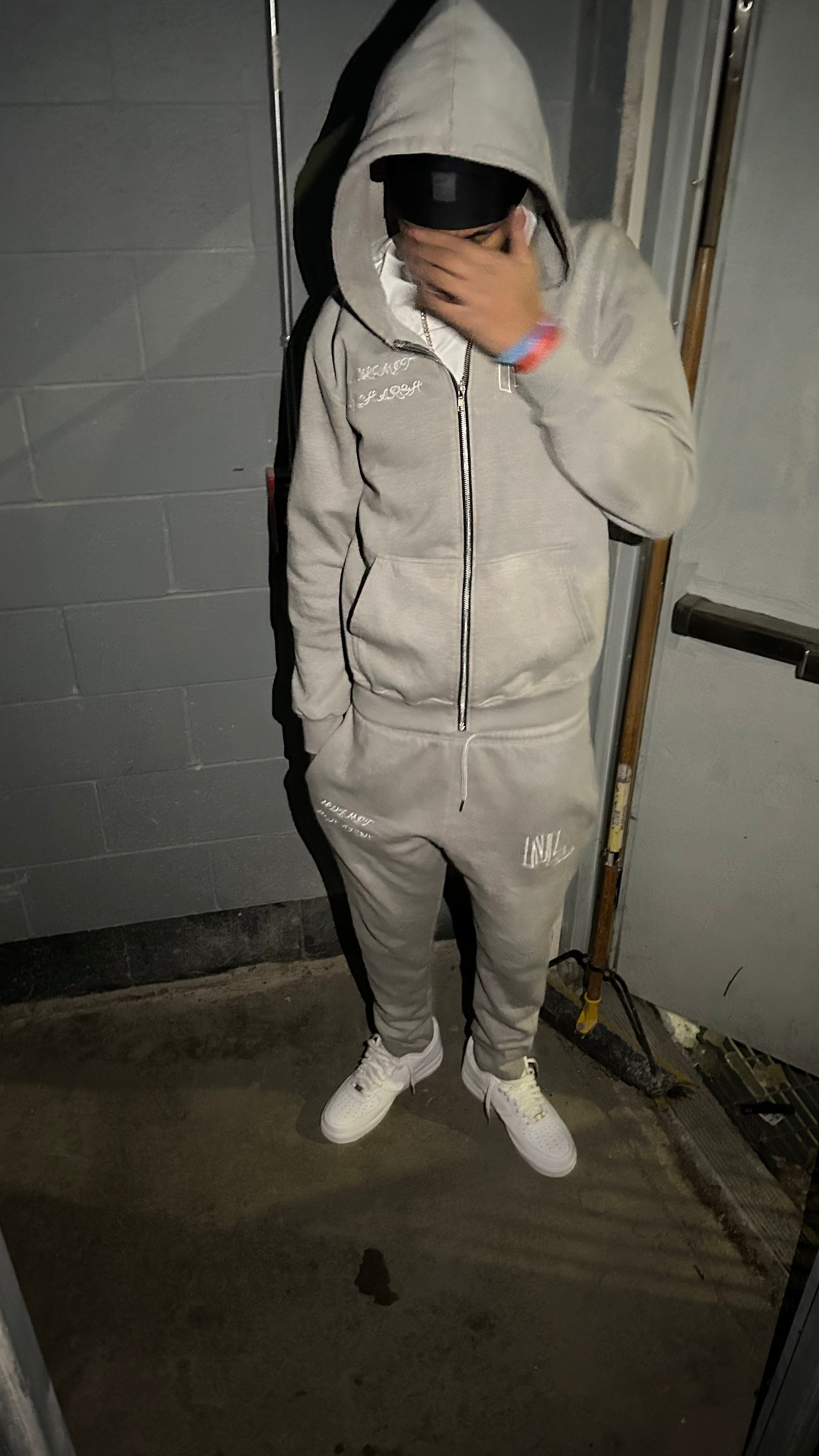 Washed Grey Tracksuit Set