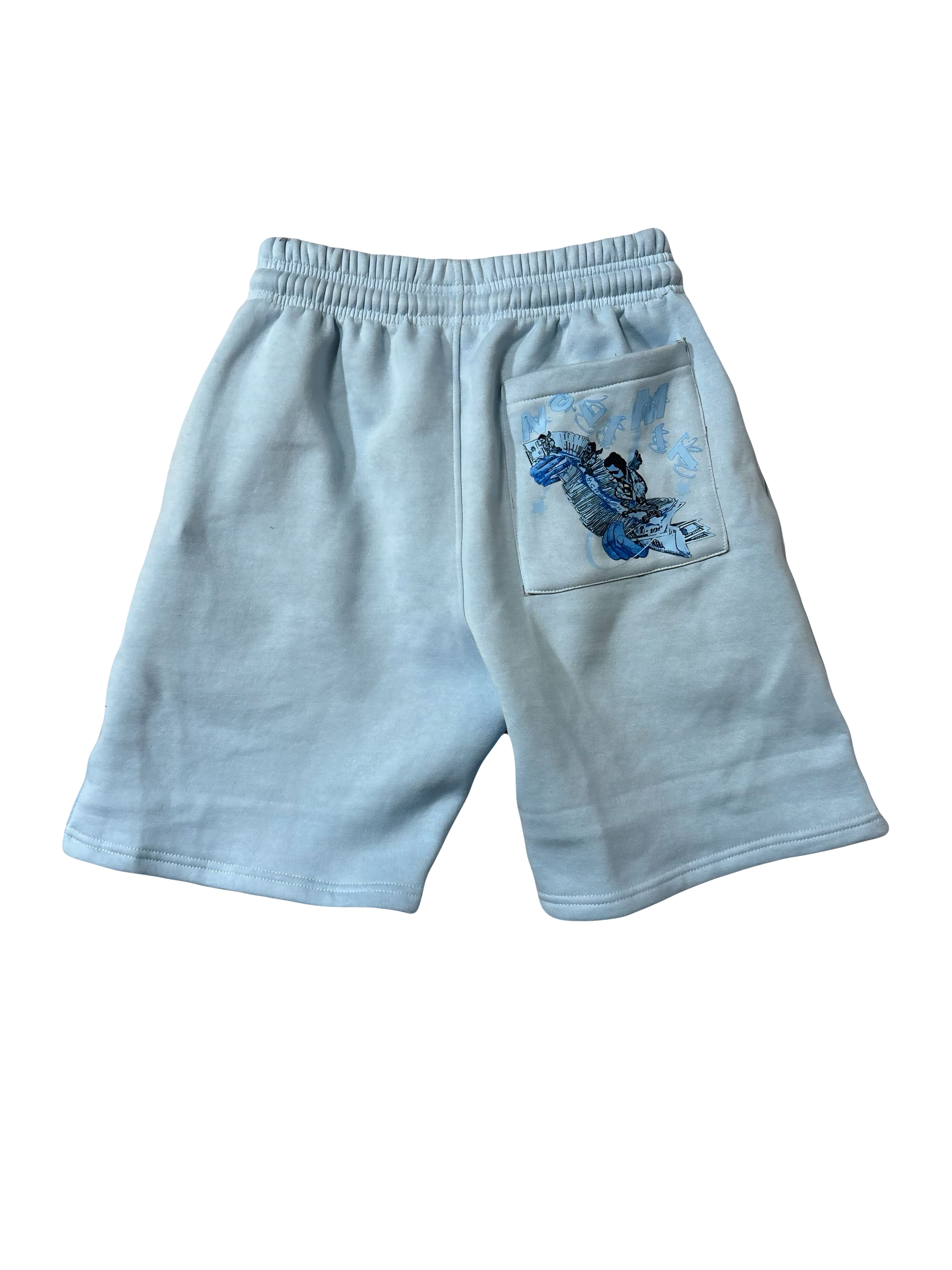 Sky Blue "NOLIMIT" Rope String Money Spread Shorts