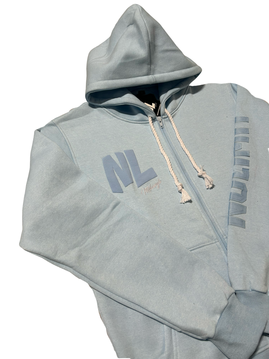 Sky Blue "NOLIMIT" Rope String Money Spread Zip-Up