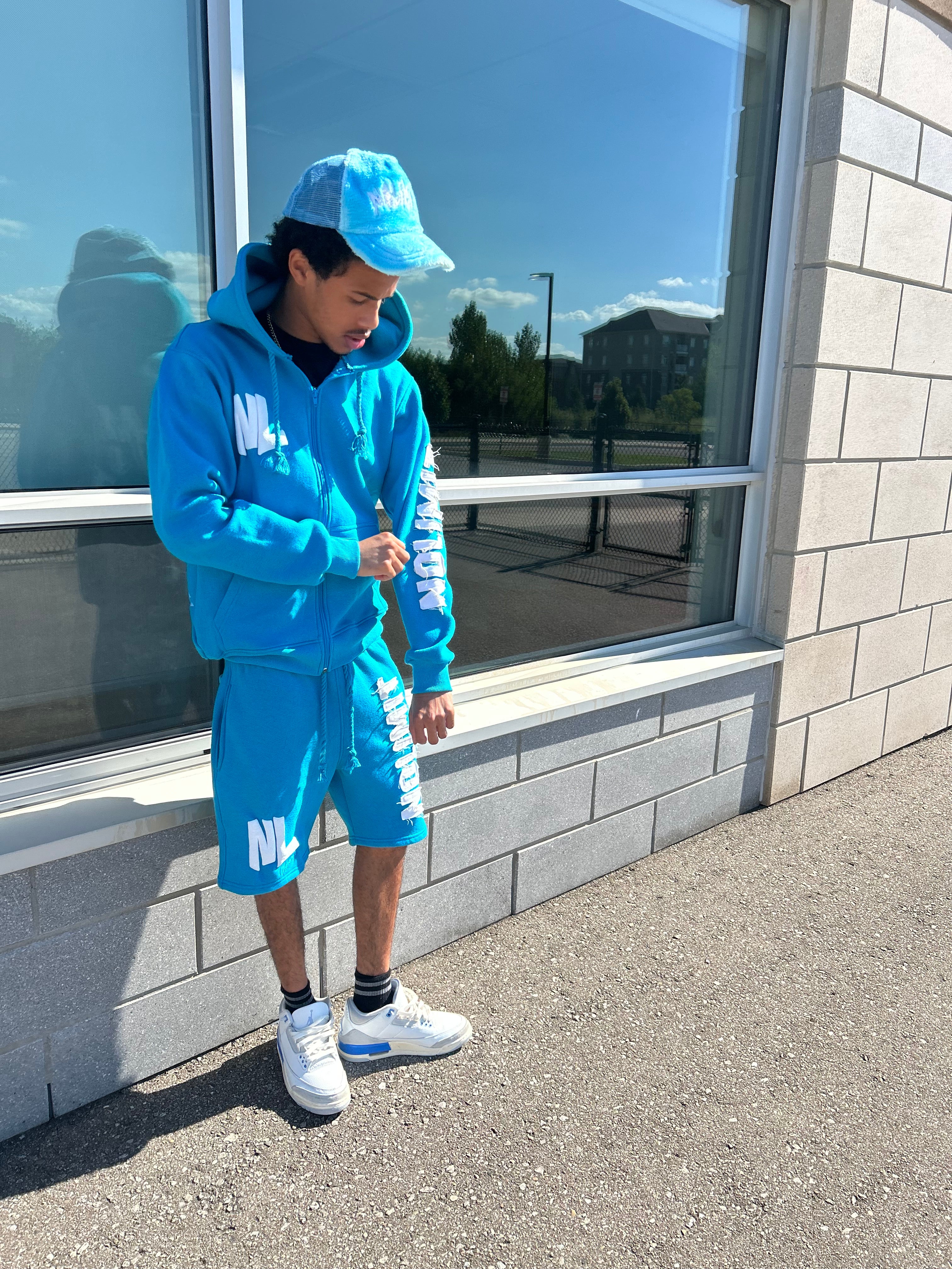 Ocean Blue "NOLIMIT" Rope String Money Spread Shorts