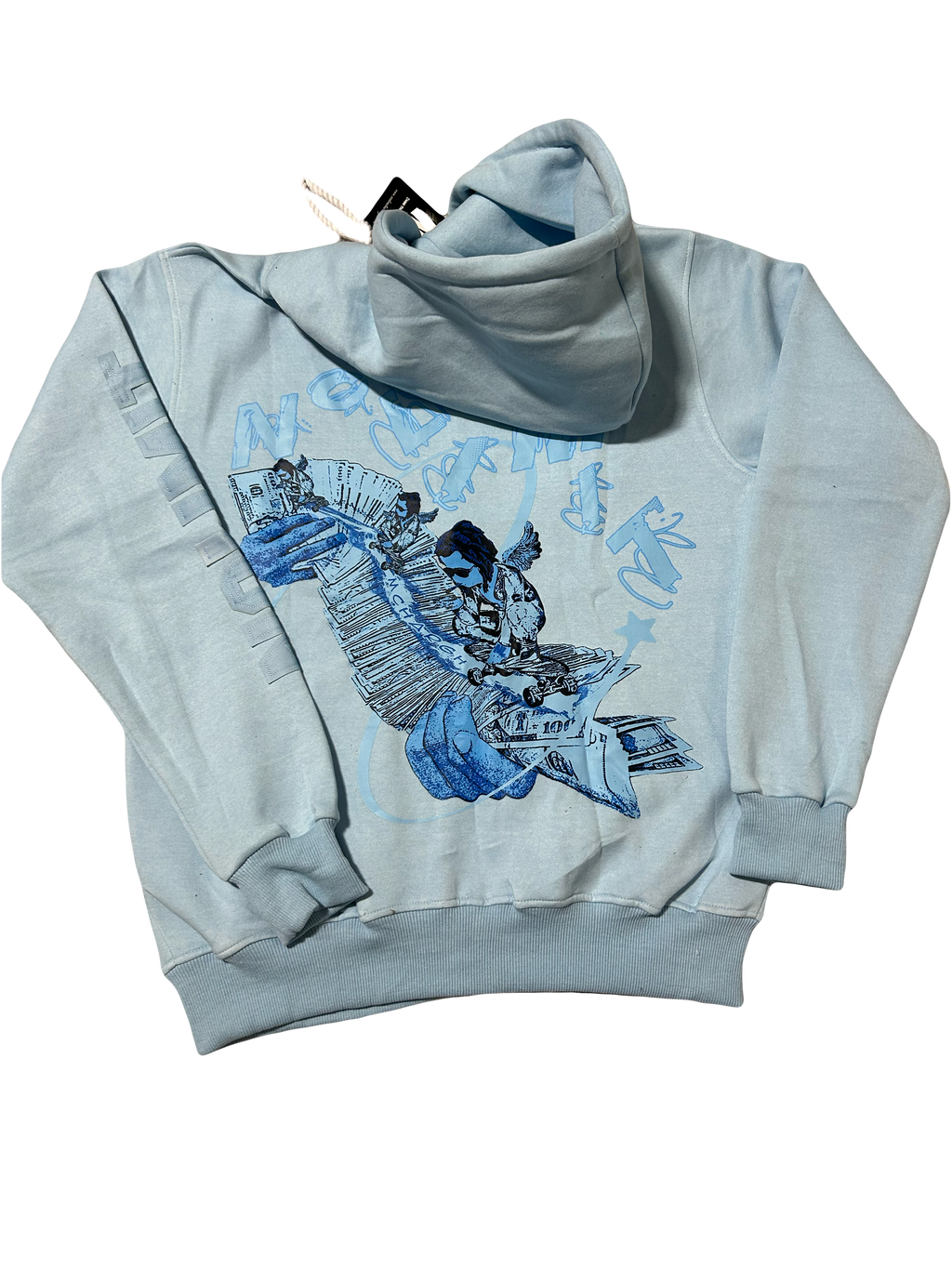 Sky Blue "NOLIMIT" Rope String Money Spread Zip-Up
