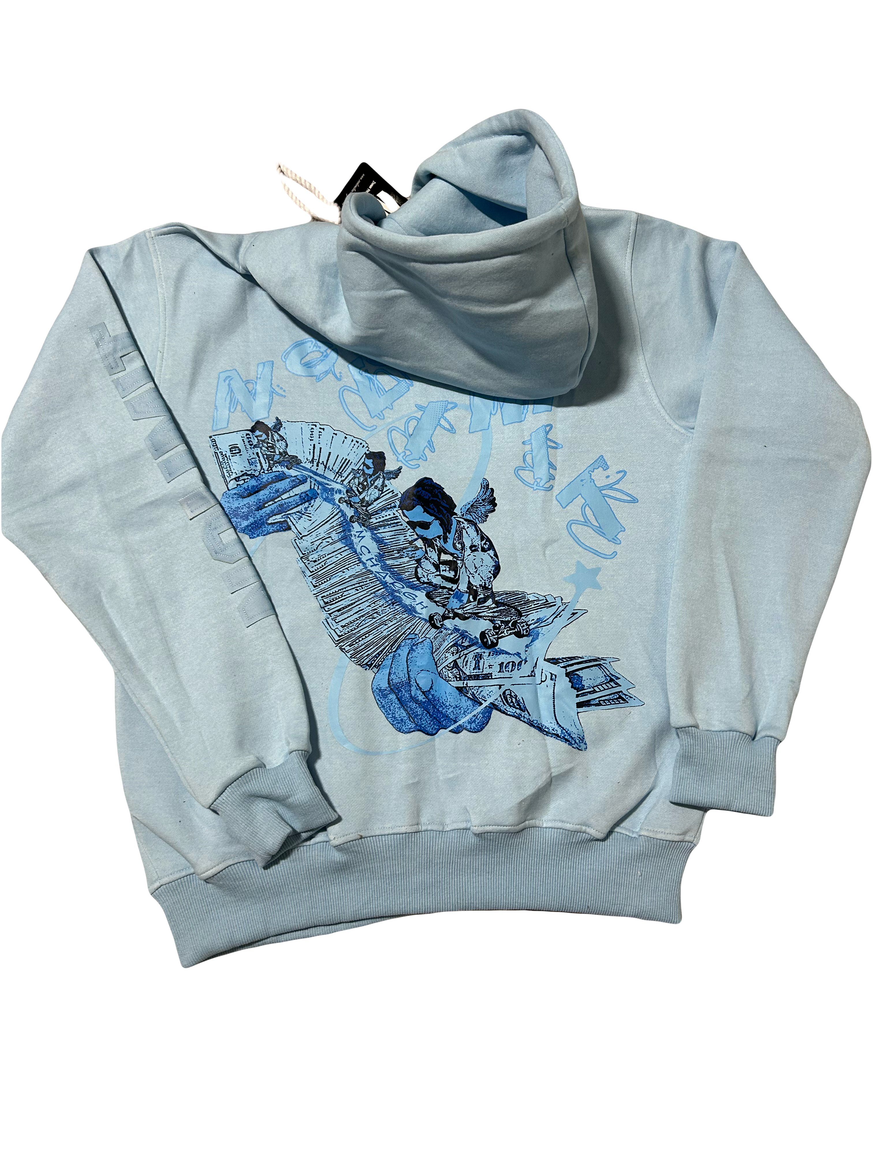 Sky Blue "NOLIMIT" Rope String Money Spread Zip-Up