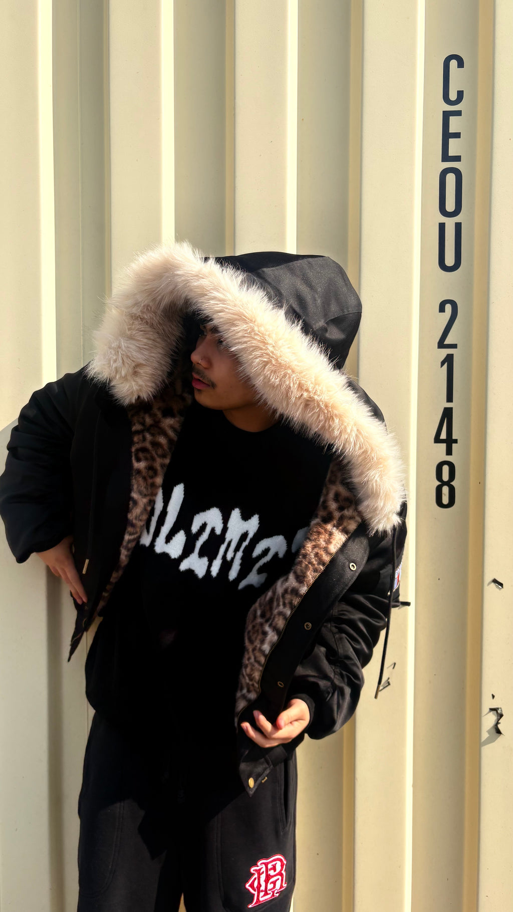 “NOLIMIT” mohair knit sweater