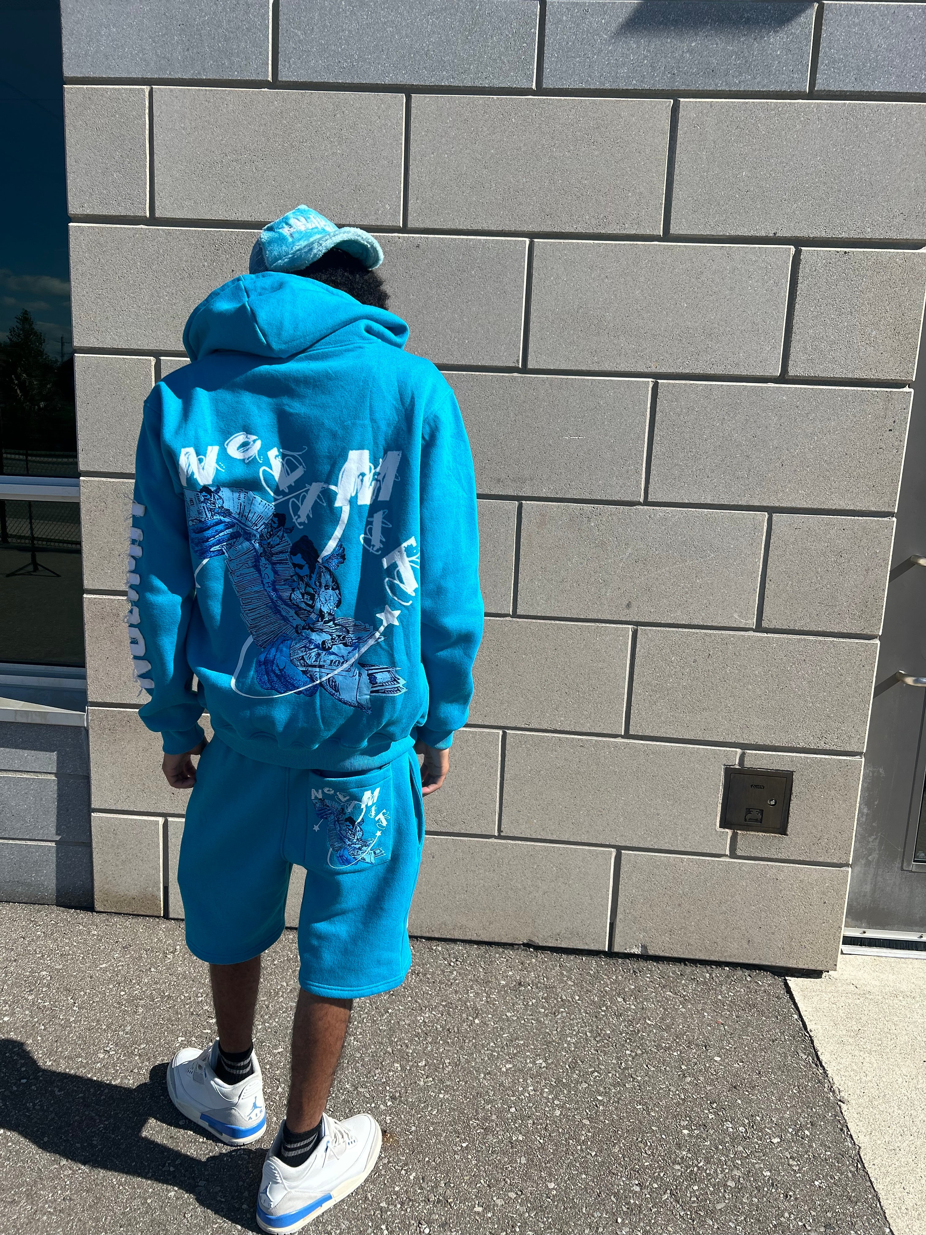 Ocean Blue "NOLIMIT" Rope String Money Spread Shorts