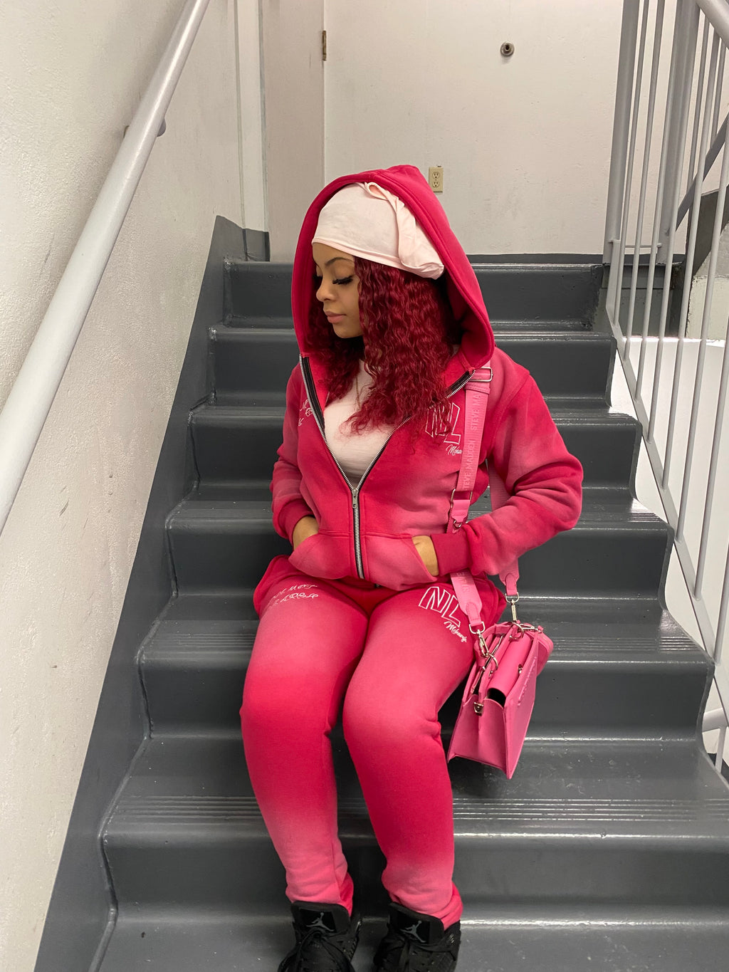 Washed Pink Tracksuit Set