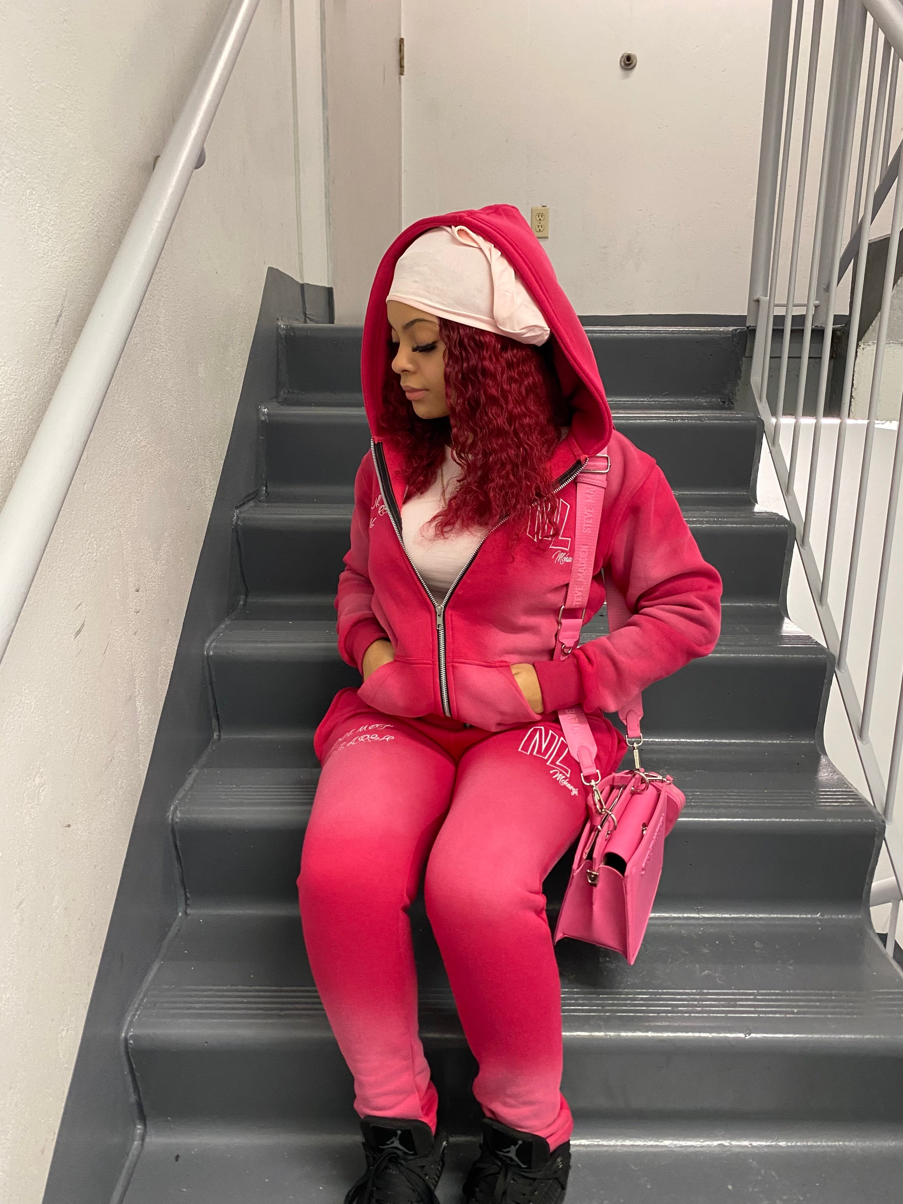 Washed Pink Tracksuit Set