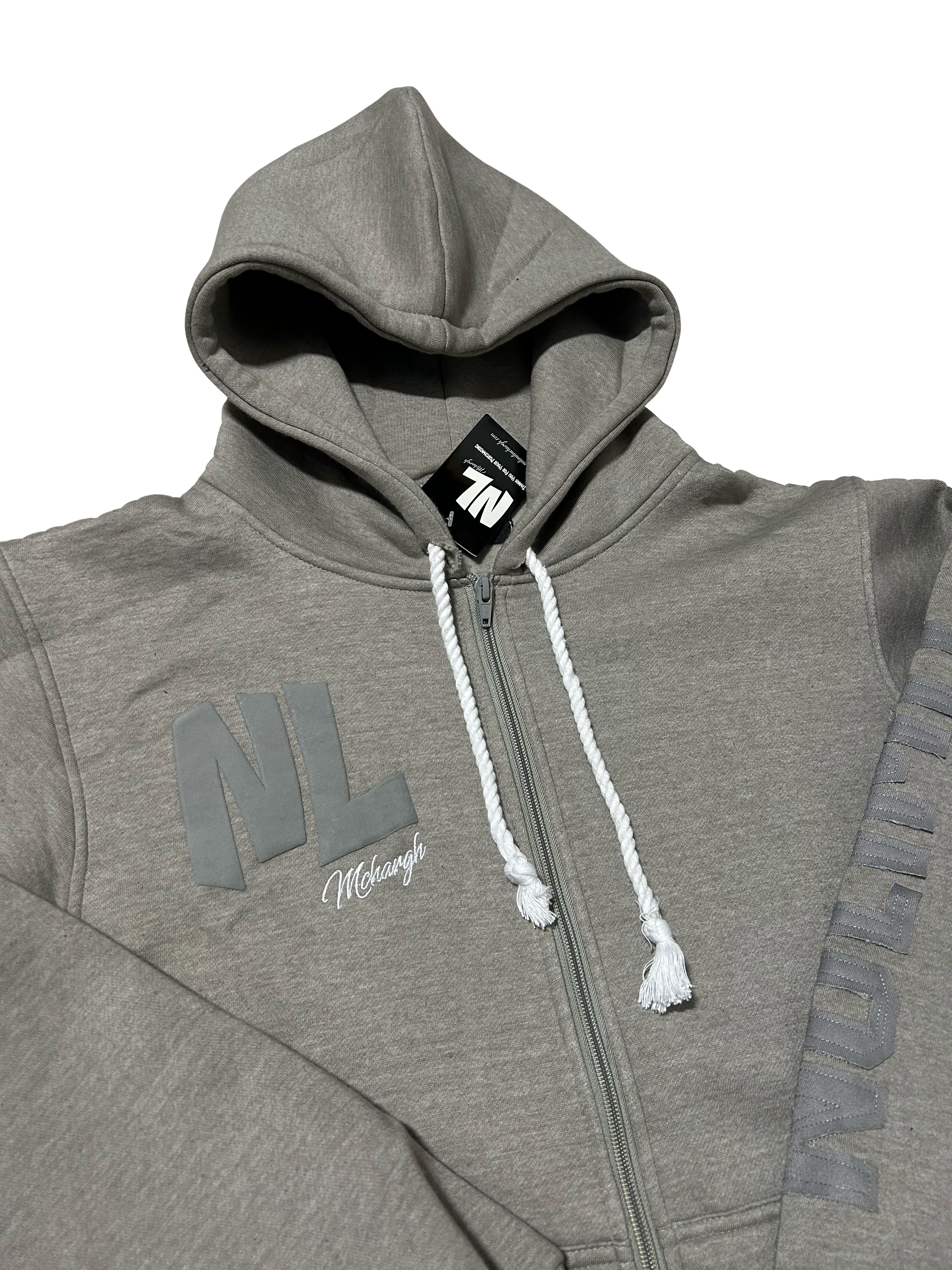 Grey "NOLIMIT" Rope String Money Spread Zip-Up