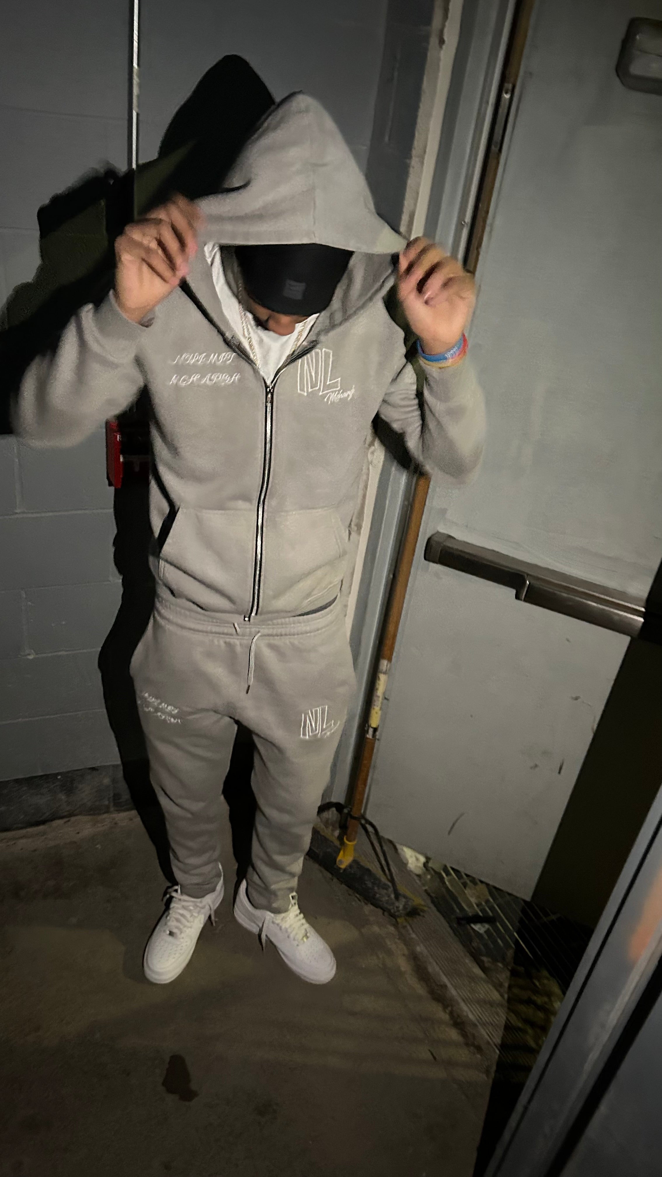 Washed Grey Tracksuit Set