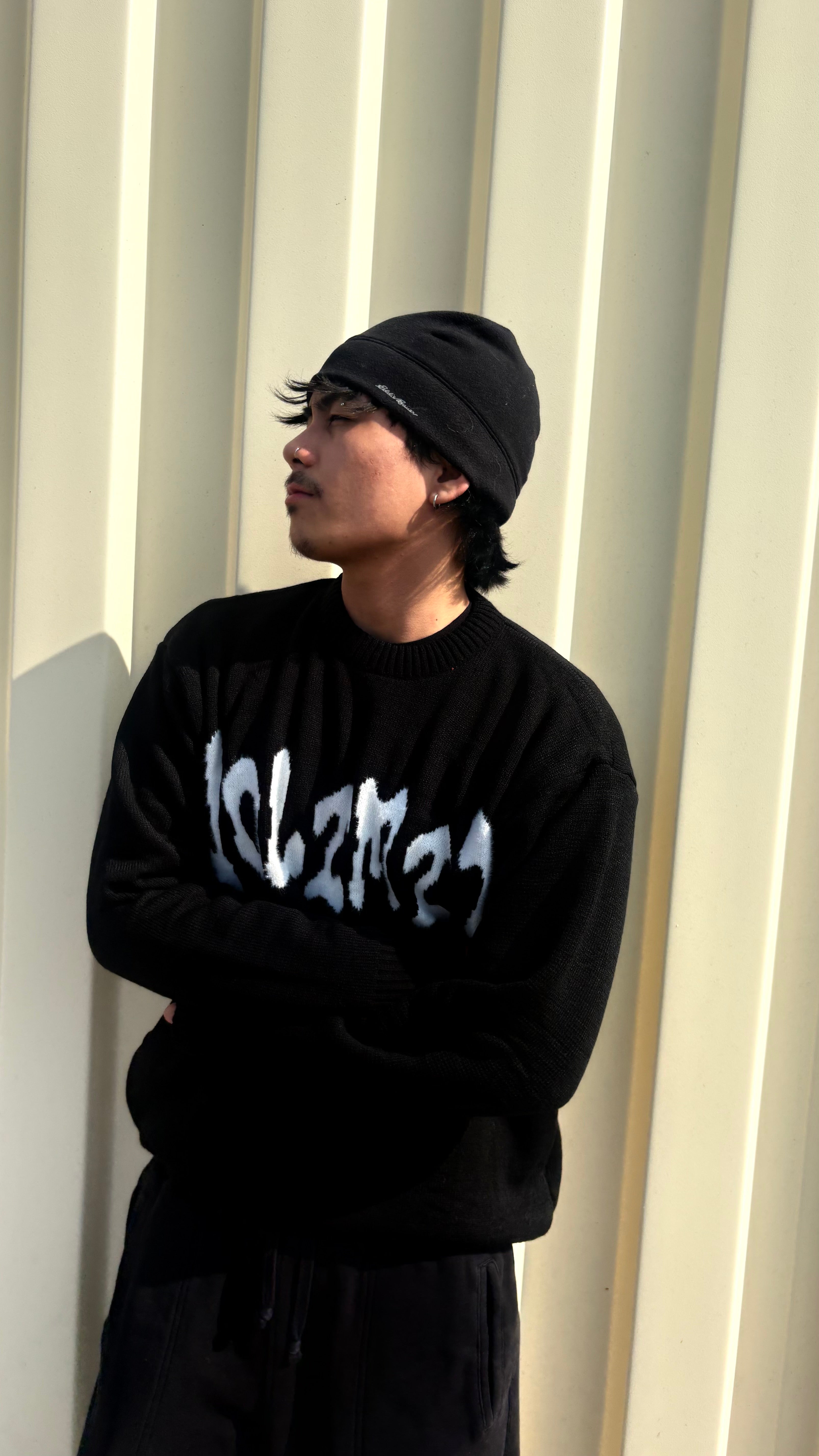 “NOLIMIT” mohair knit sweater