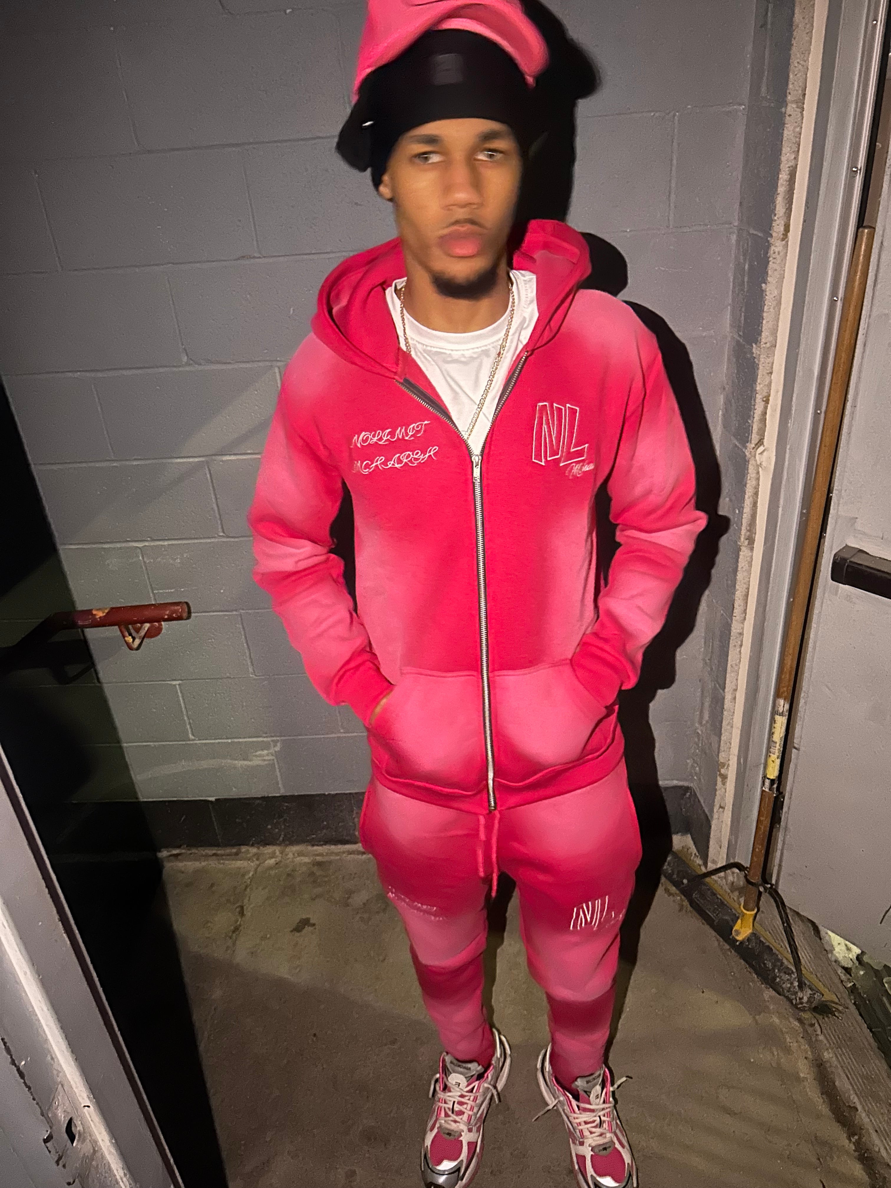 Washed Pink Tracksuit Set