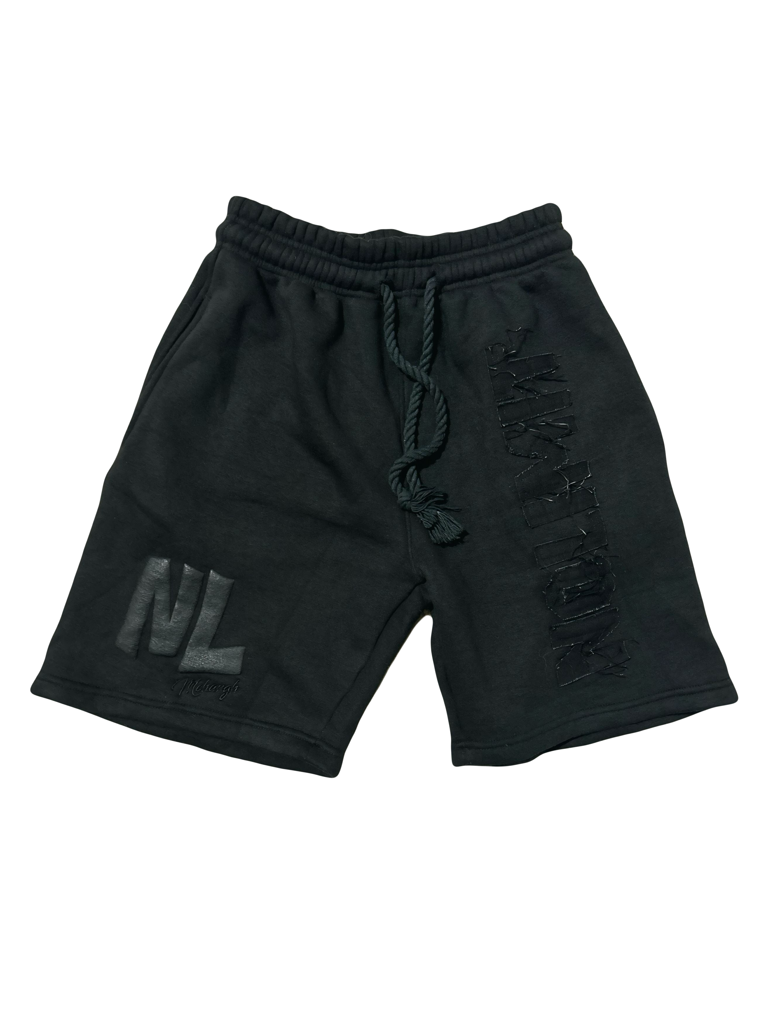 Black "NOLIMIT" Rope String Money Spread Shorts