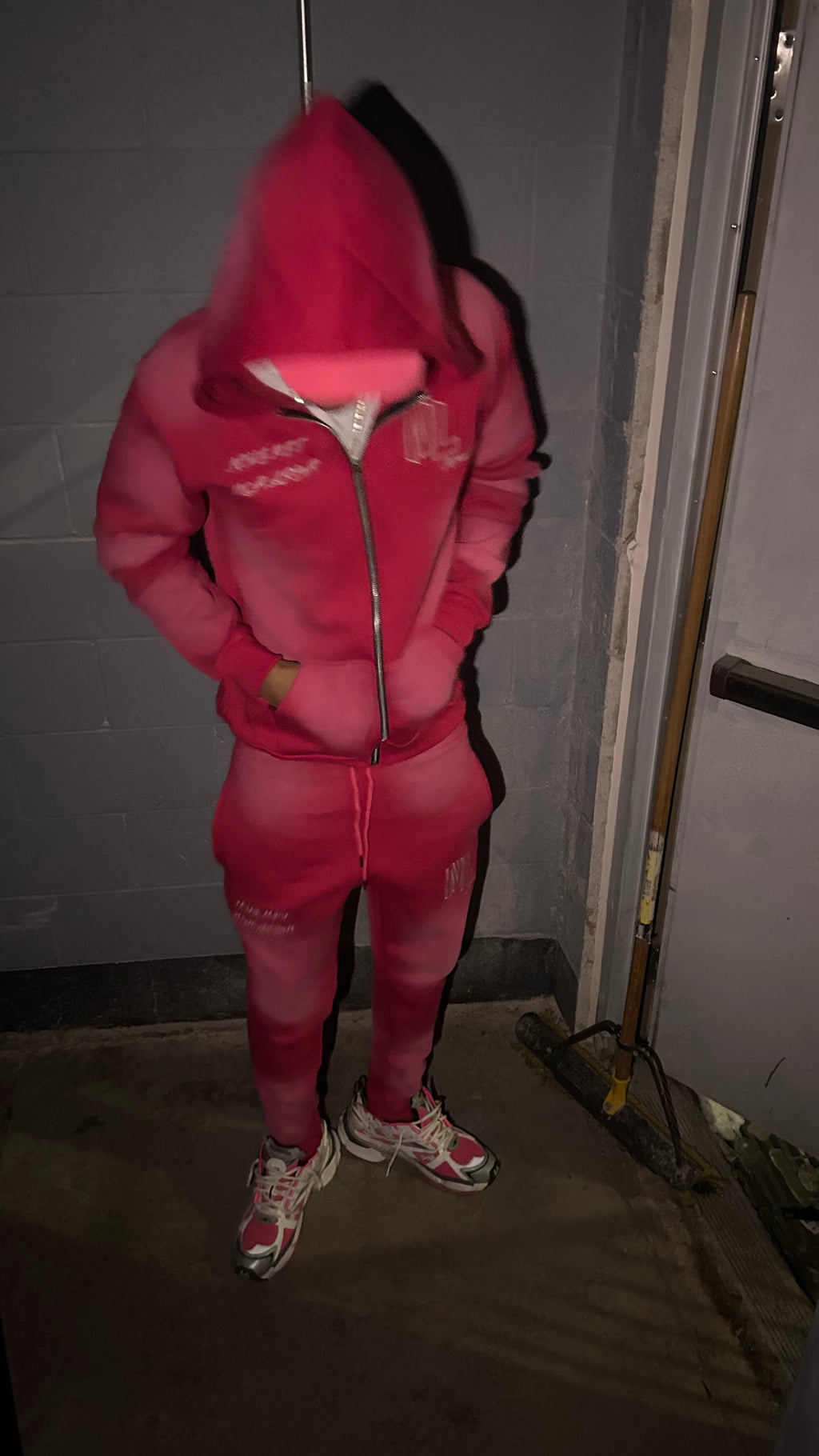Washed Pink Tracksuit Set