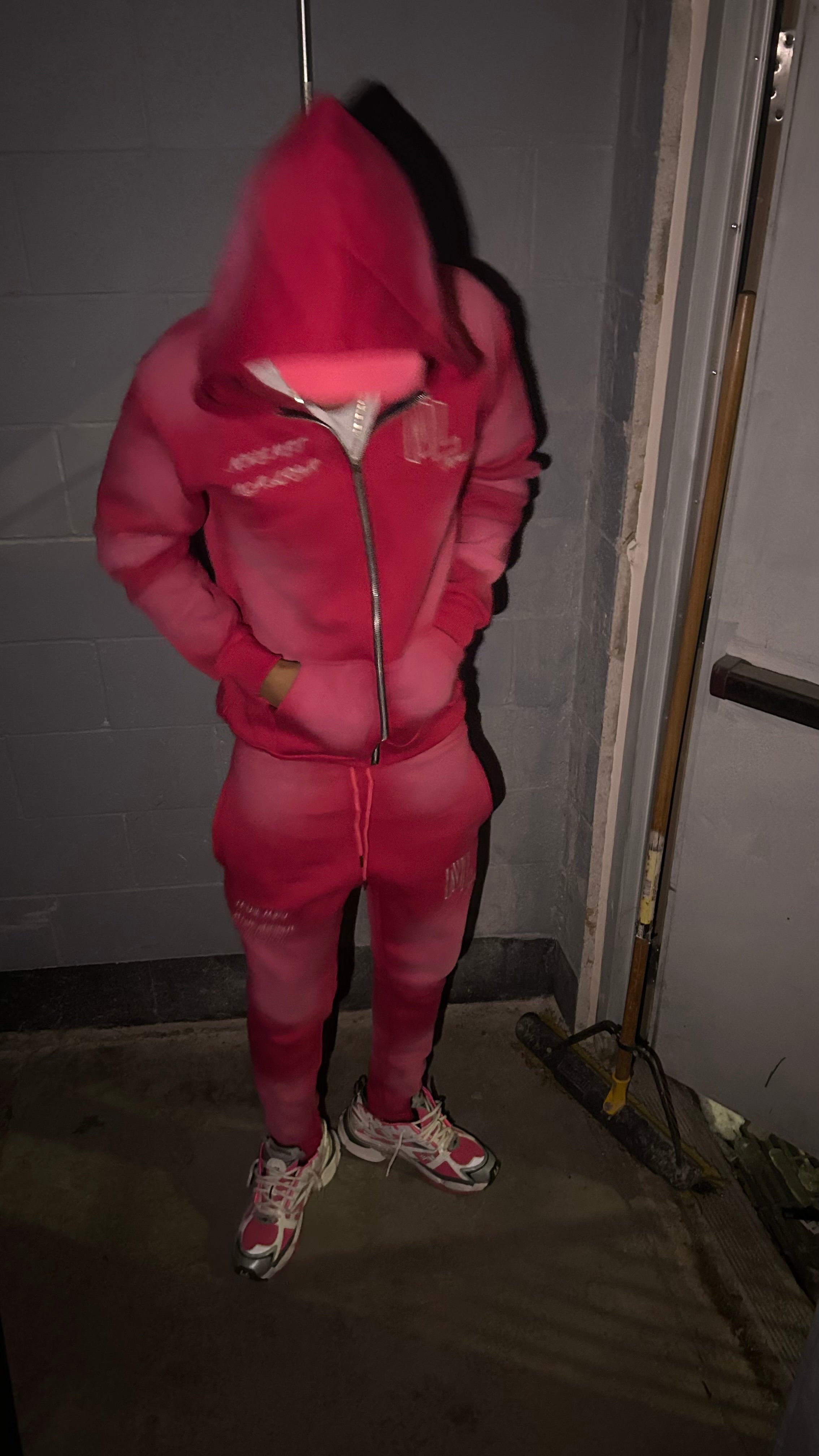 Washed Pink Tracksuit Set