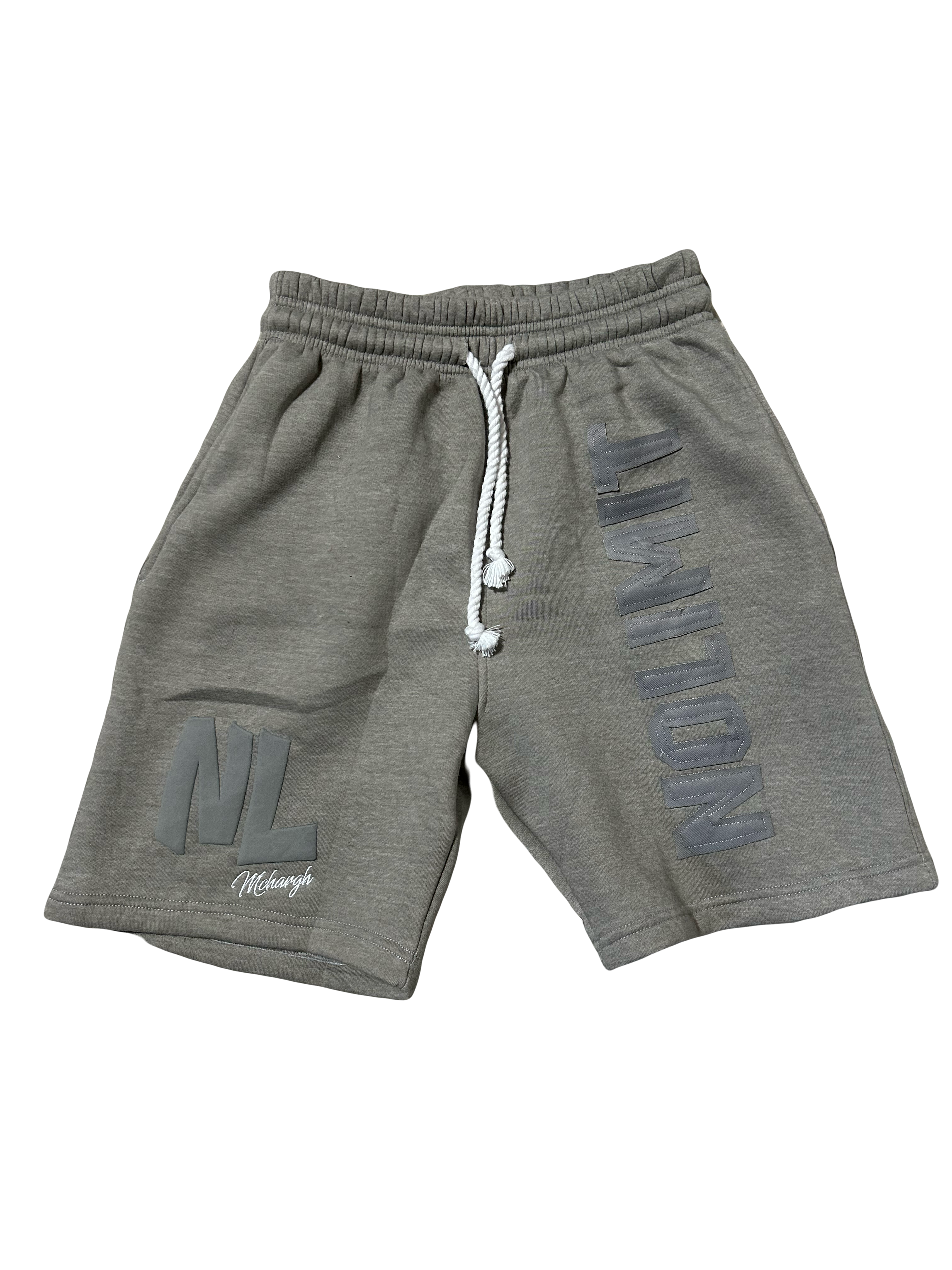 Grey "NOLIMIT" Rope String Money Spread Shorts