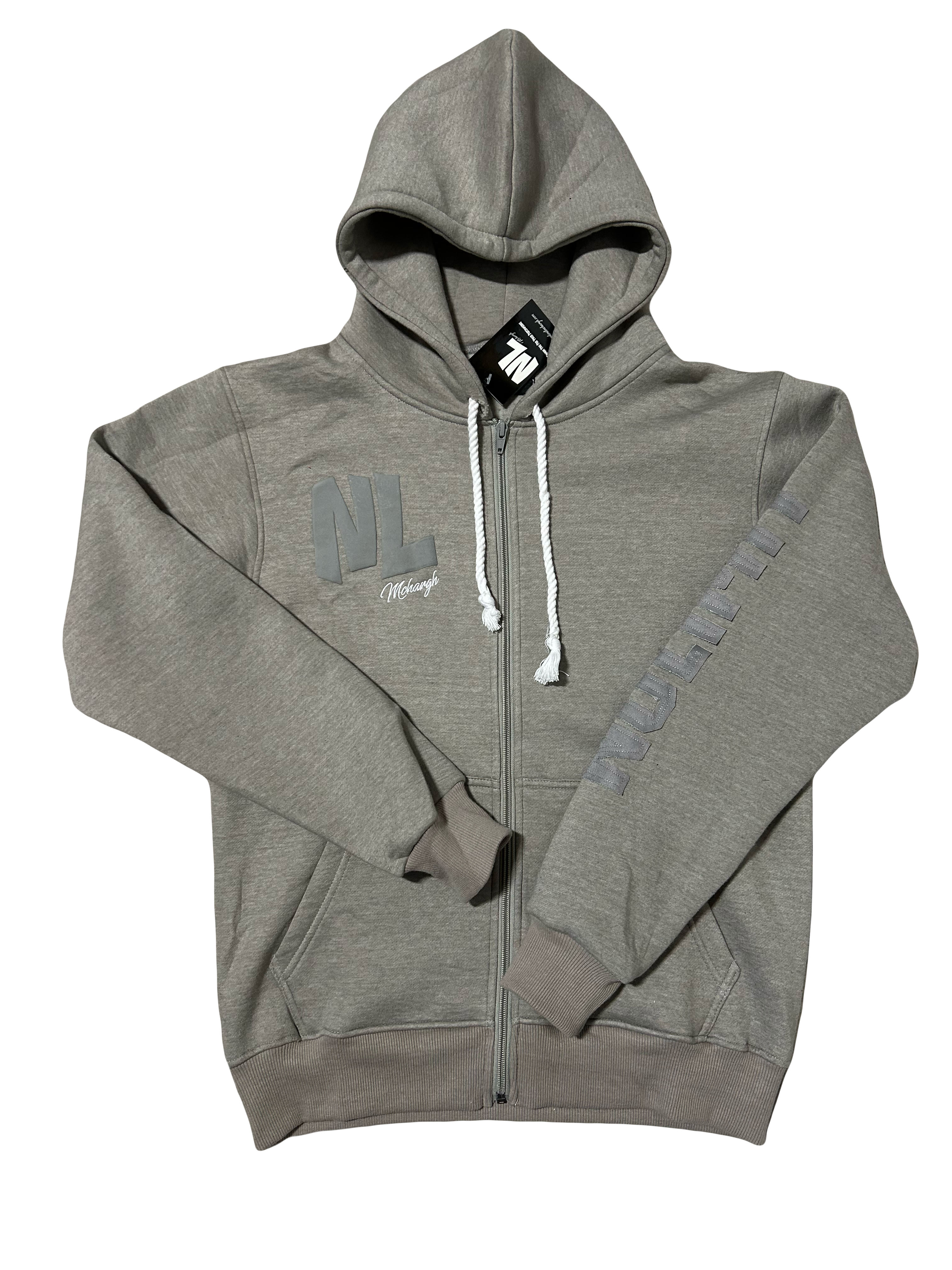 Grey "NOLIMIT" Rope String Money Spread Zip-Up