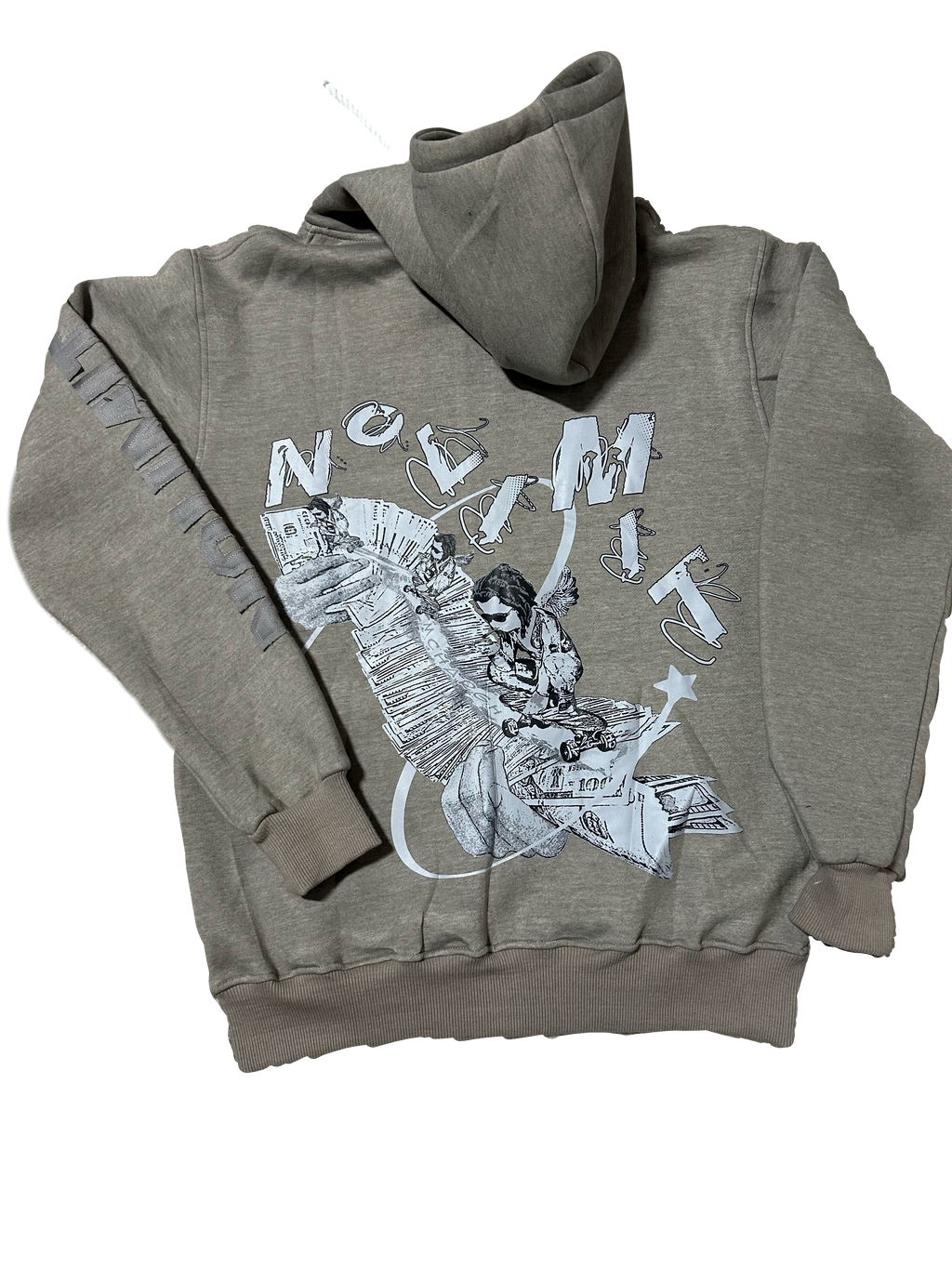 Grey "NOLIMIT" Rope String Money Spread Zip-Up