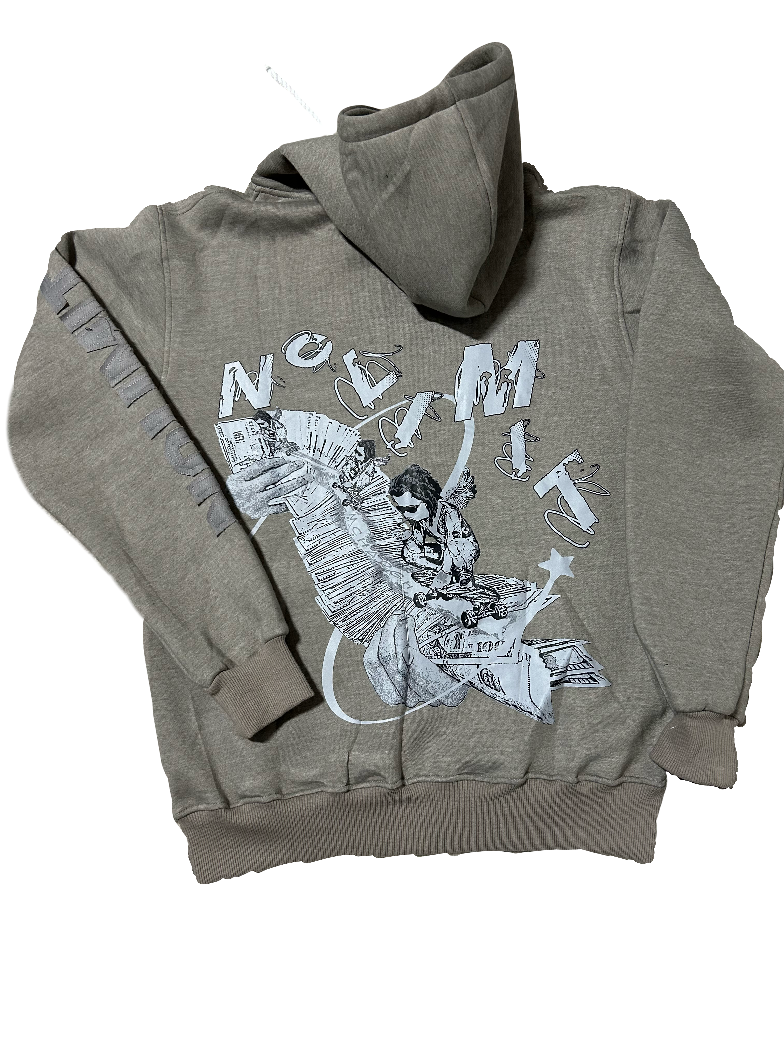 Grey "NOLIMIT" Rope String Money Spread Zip-Up