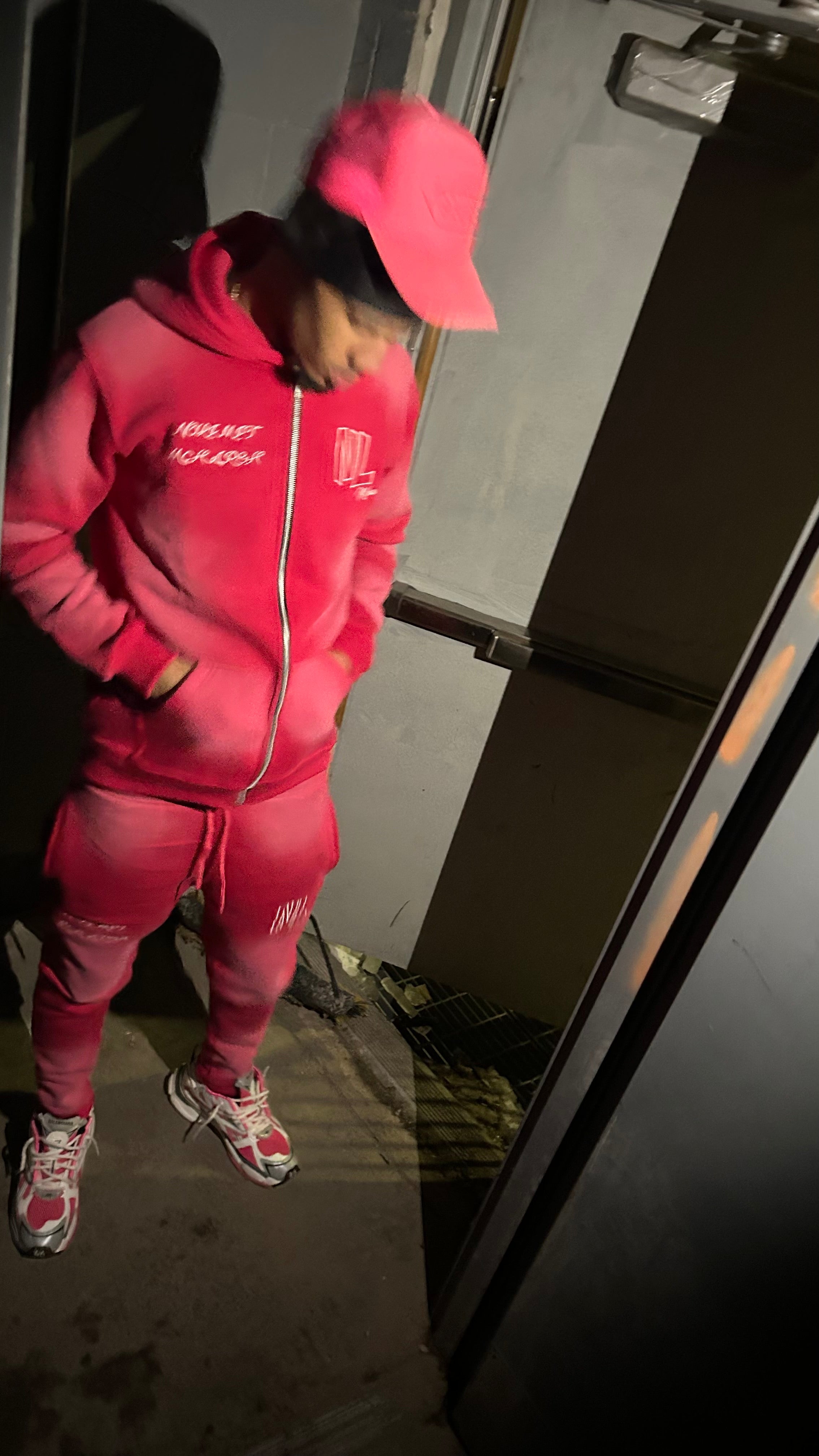 Washed Pink Tracksuit Set