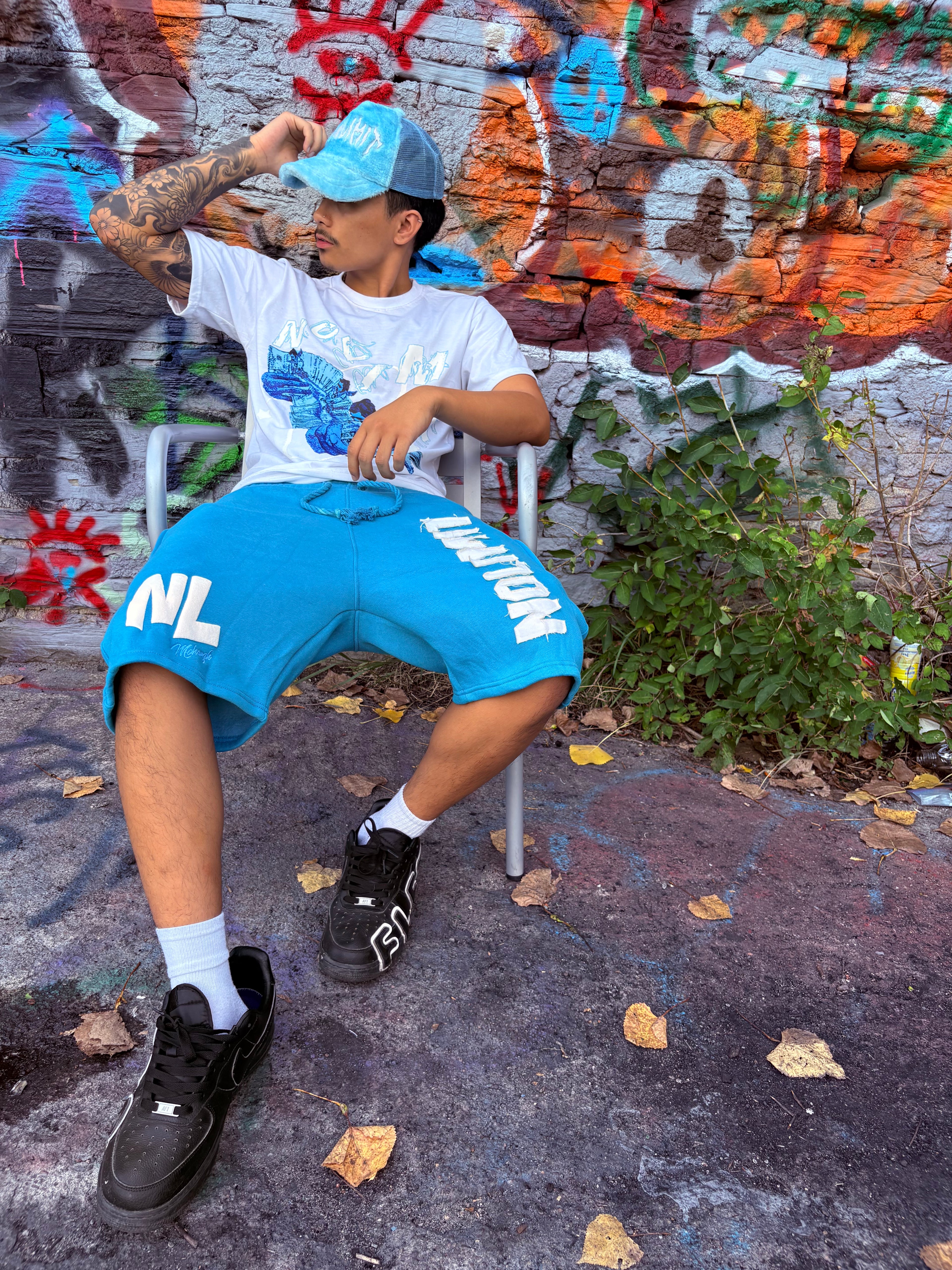Ocean Blue "NOLIMIT" Rope String Money Spread Shorts