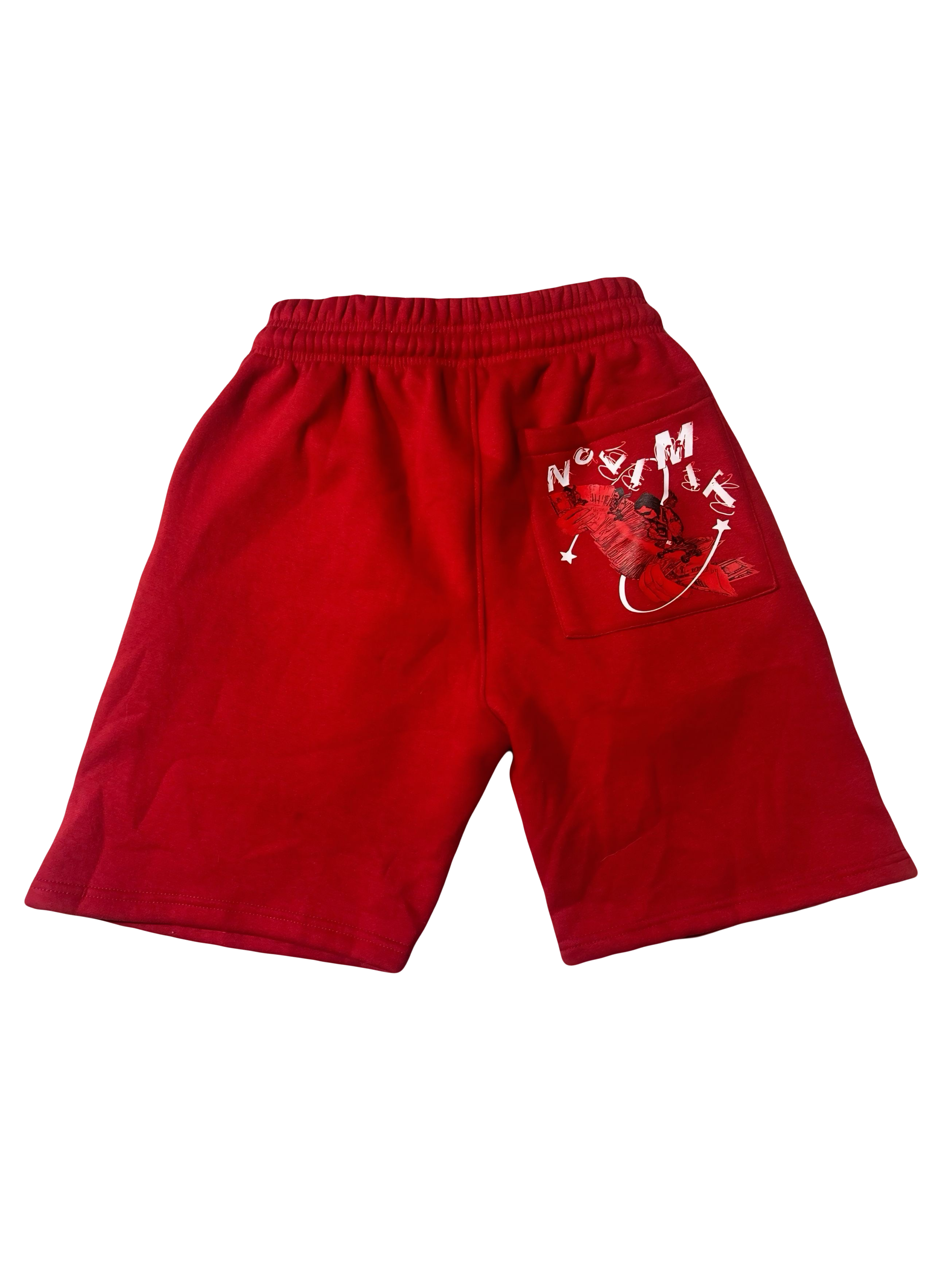 Red "NOLIMIT" Rope String Money Spread Shorts