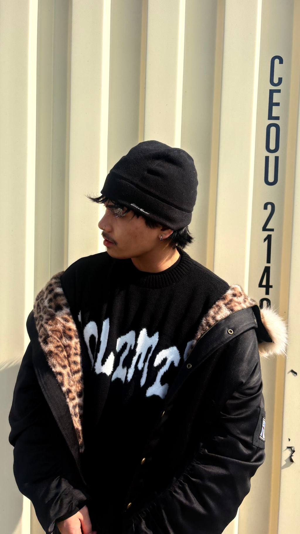 “NOLIMIT” mohair knit sweater