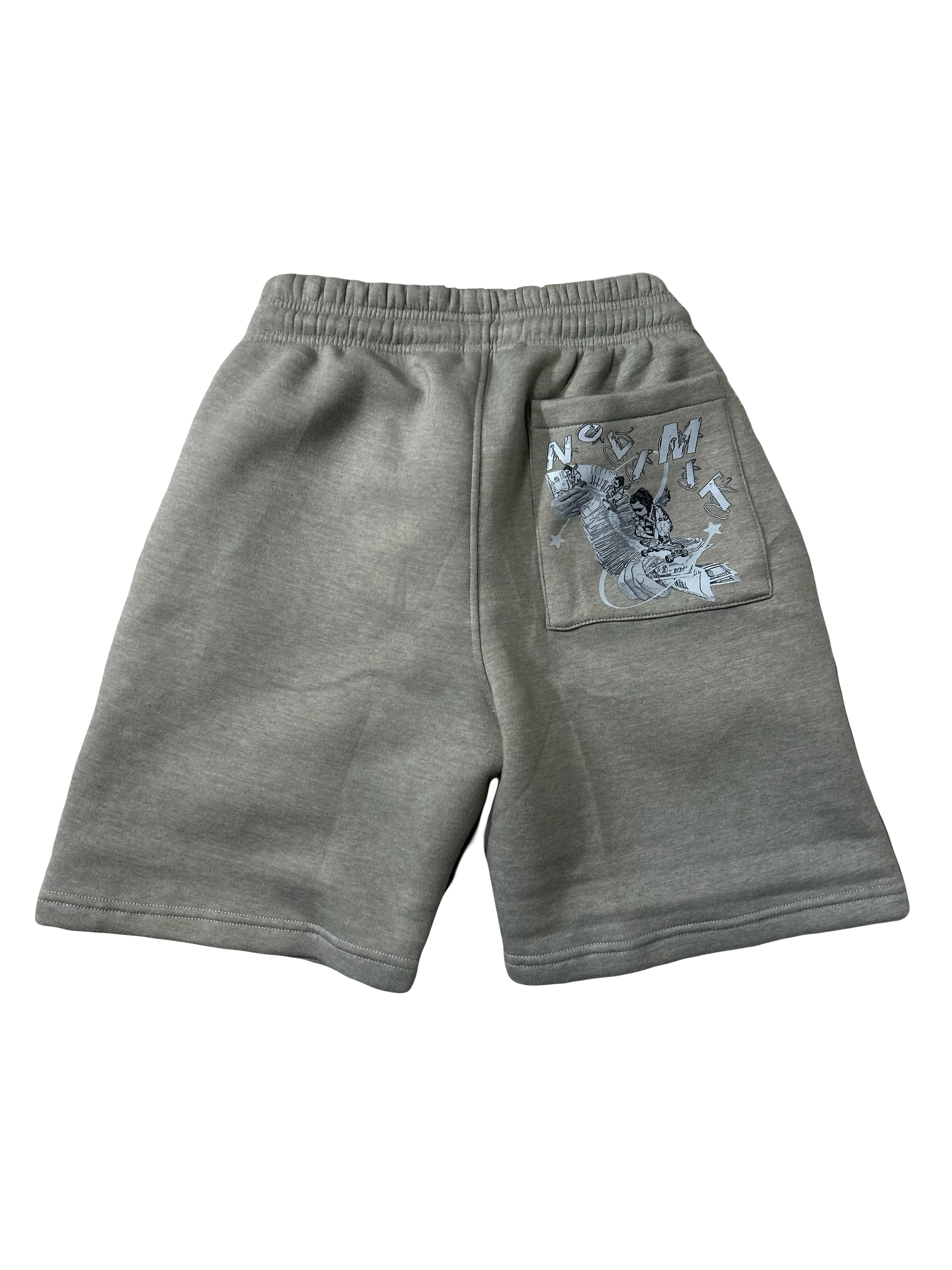 Grey "NOLIMIT" Rope String Money Spread Shorts