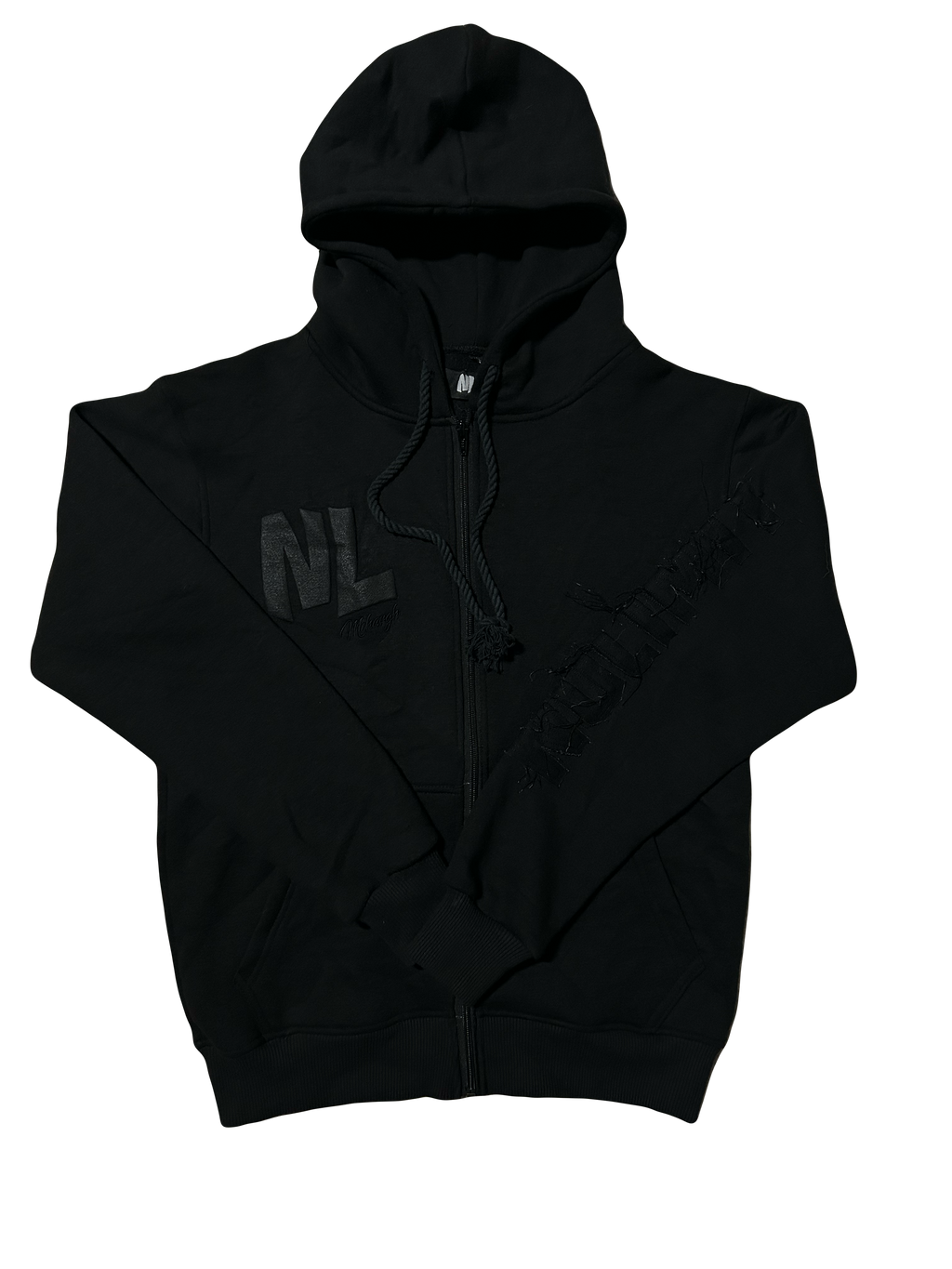 Black "NOLIMIT" Rope String Money Spread Zip-Up