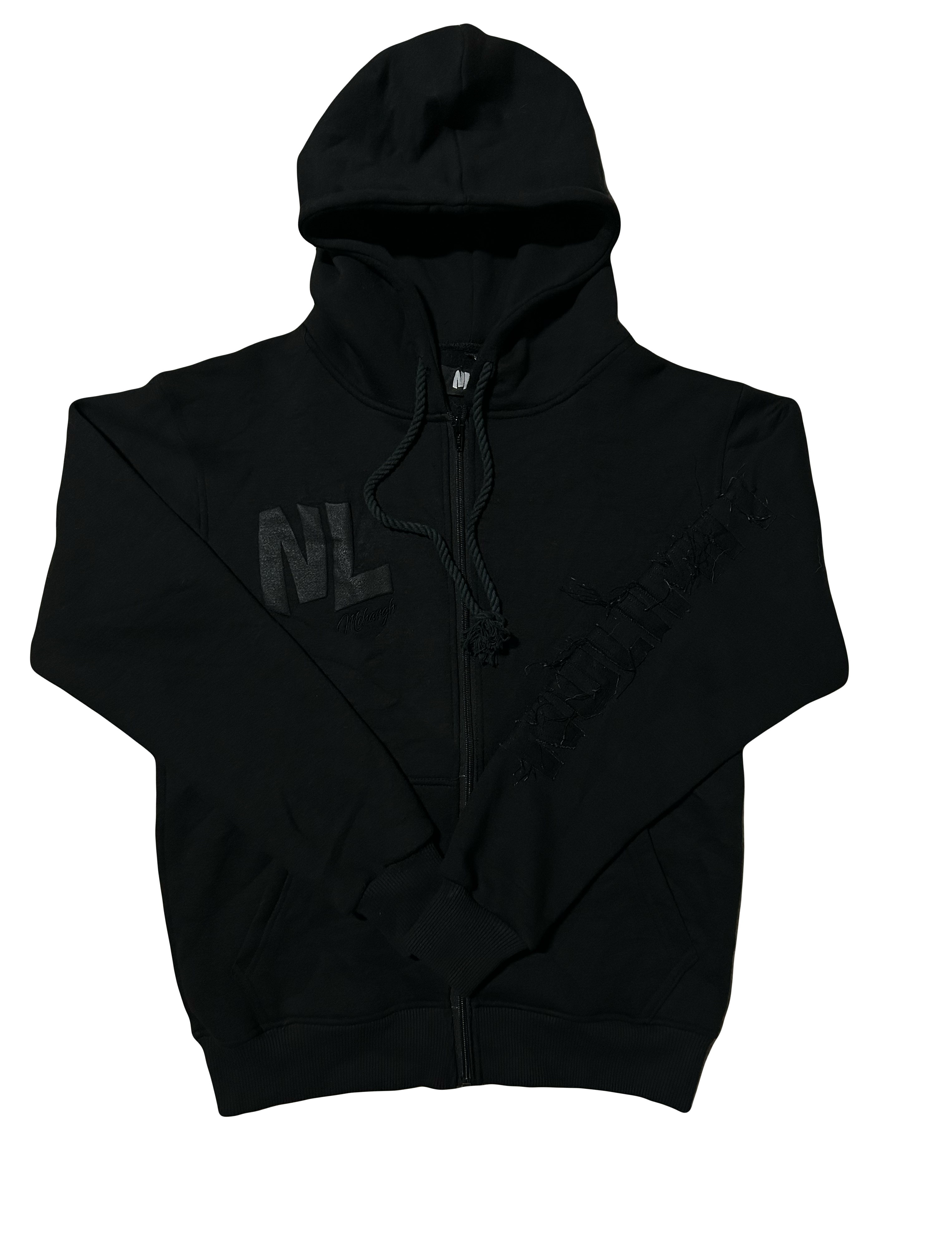 Black "NOLIMIT" Rope String Money Spread Zip-Up