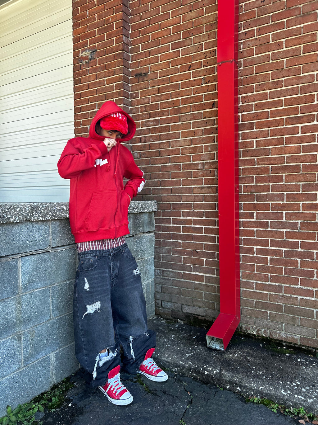 Red "NOLIMIT" Rope String Money Spread Zip-Up