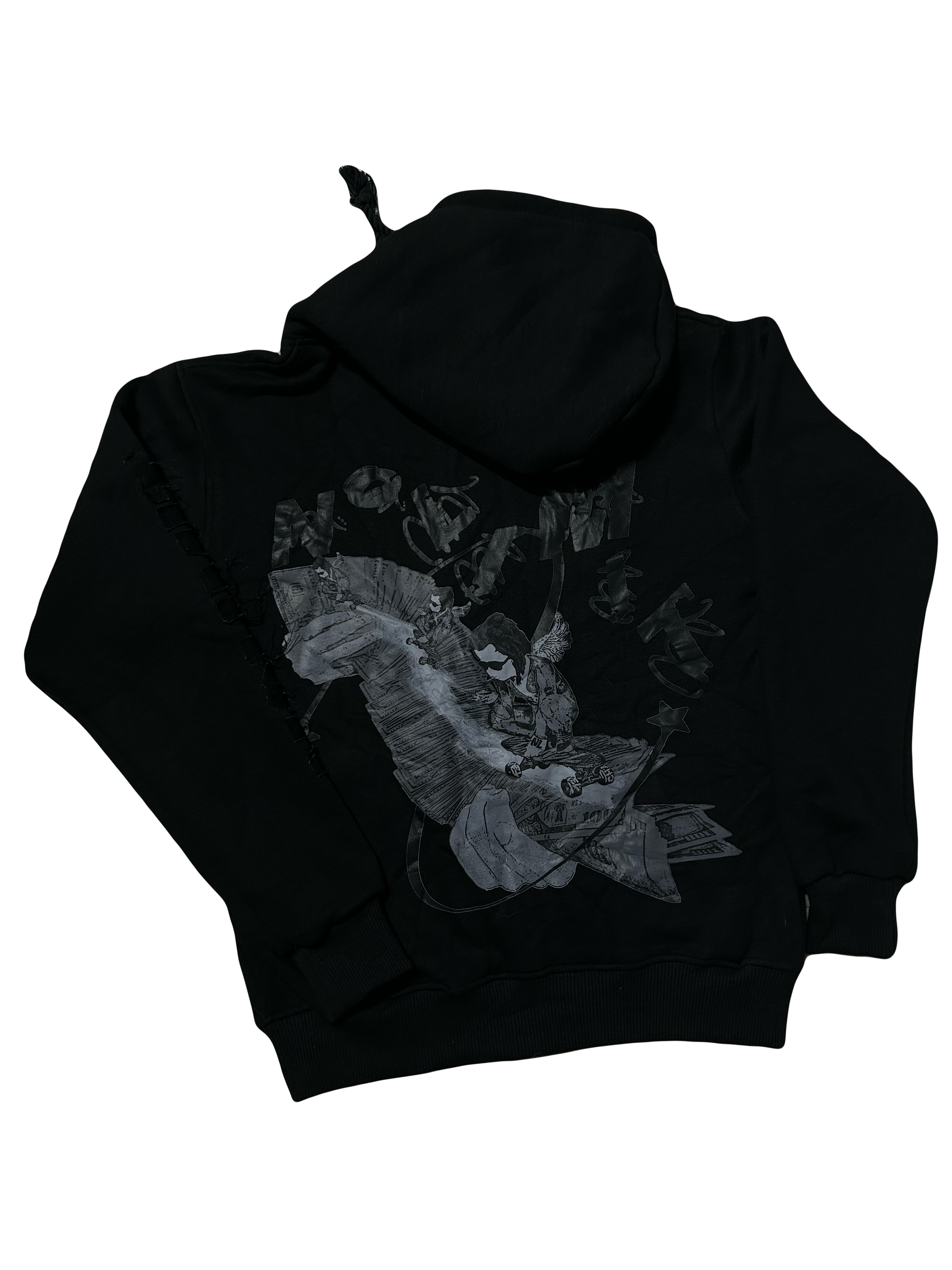 Black "NOLIMIT" Rope String Money Spread Zip-Up
