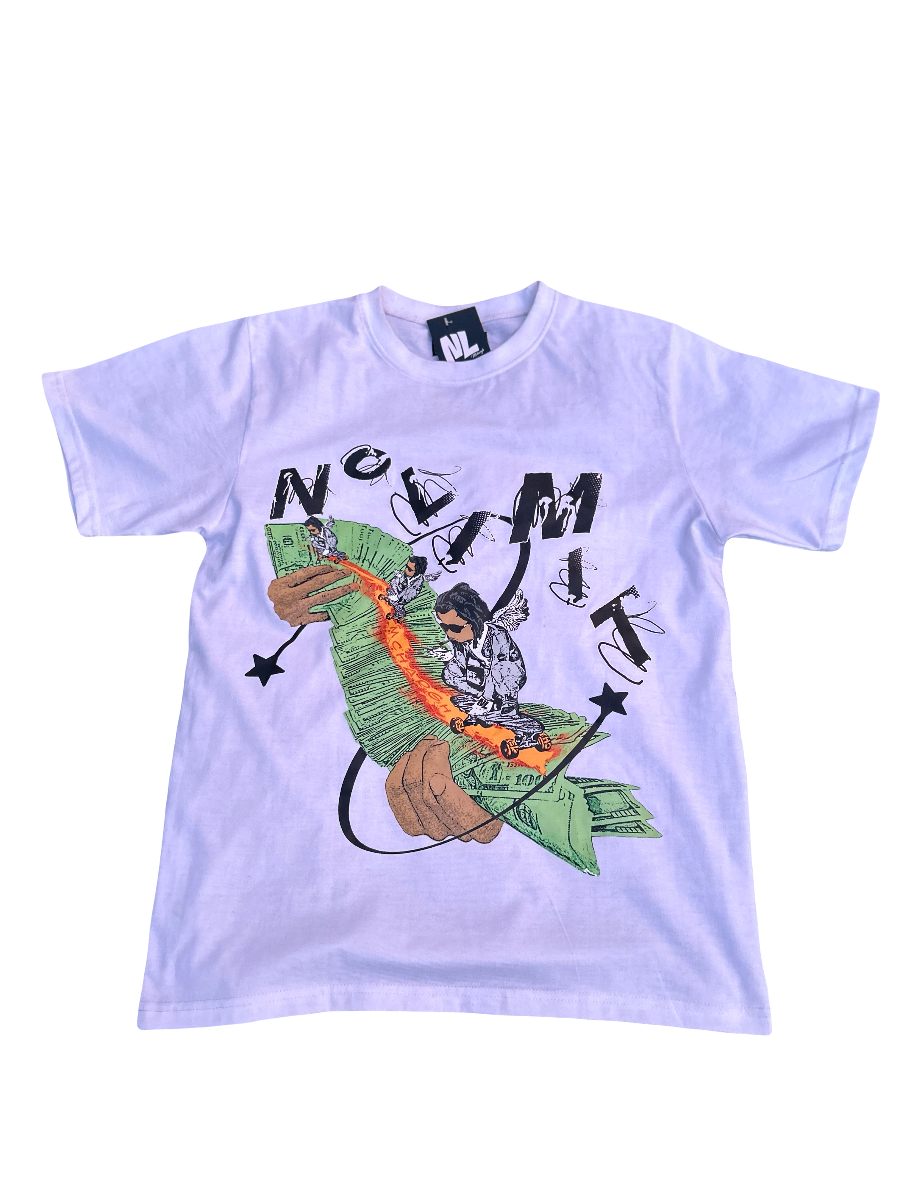 White “NOLIMIT" Money Spread T-Shirt 💸