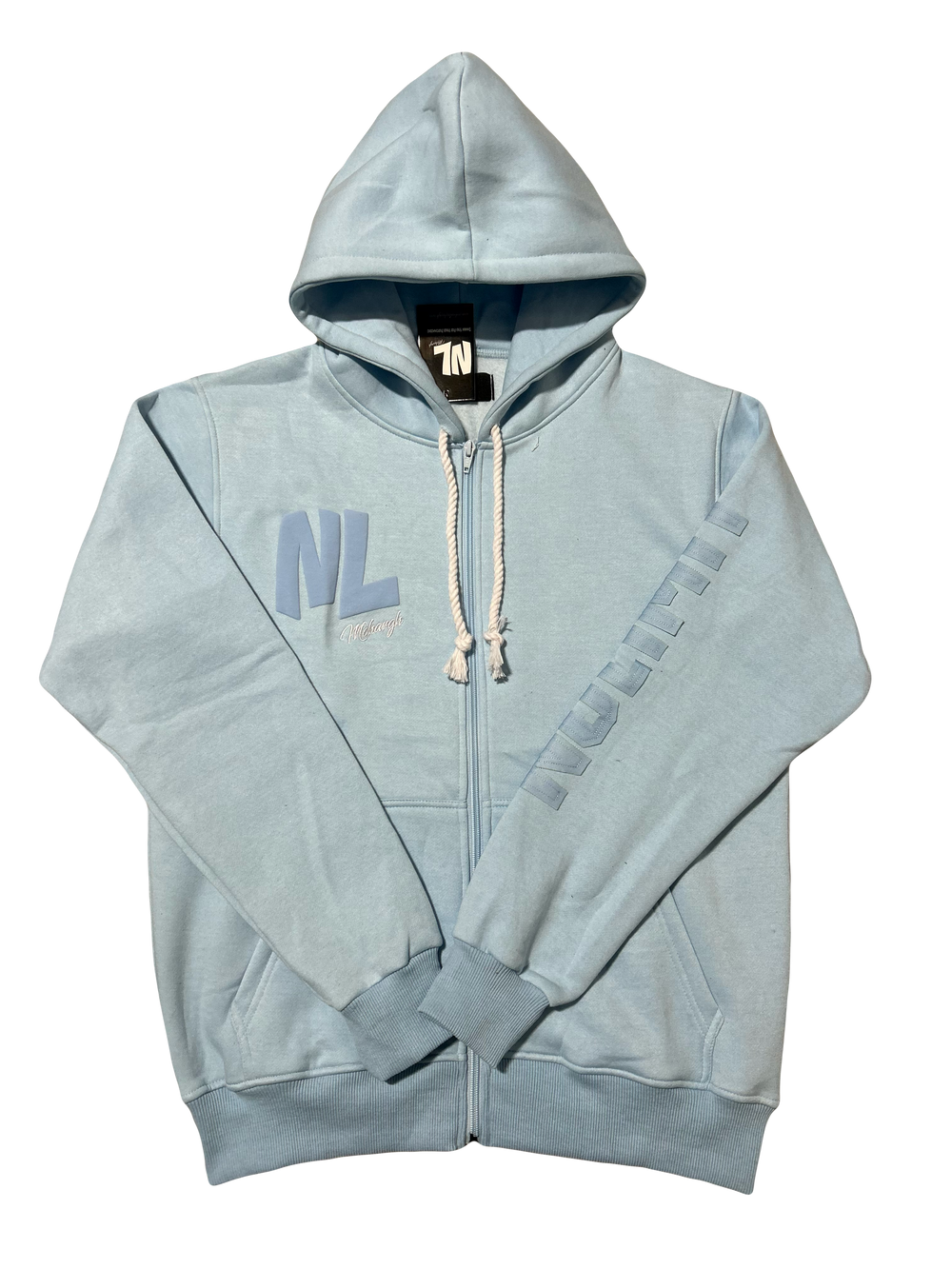 Sky Blue "NOLIMIT" Rope String Money Spread Zip-Up