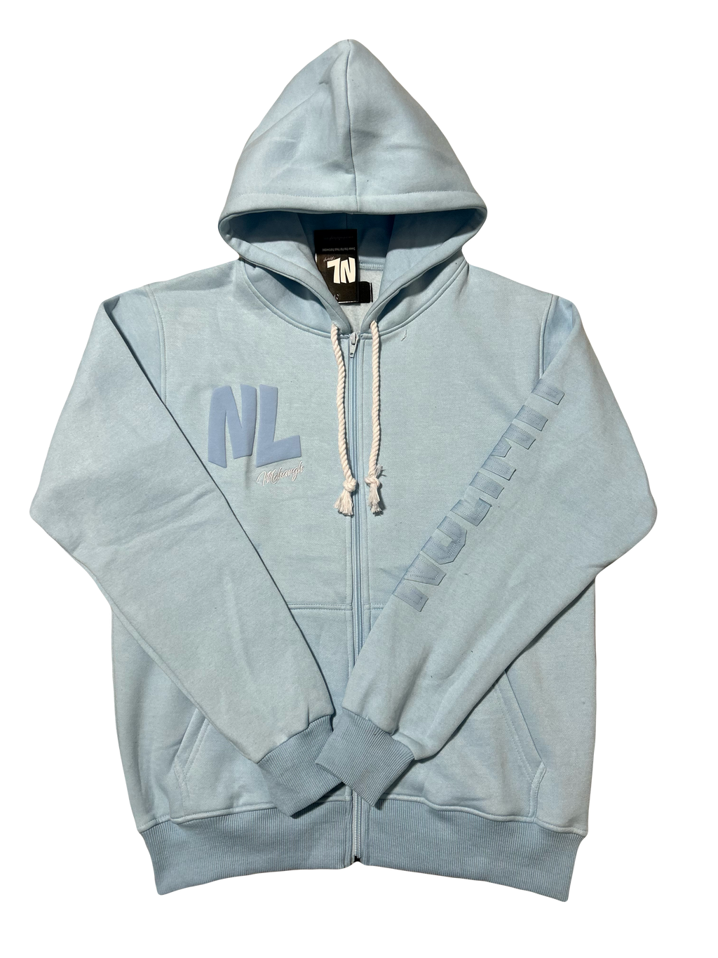 Sky Blue "NOLIMIT" Rope String Money Spread Zip-Up