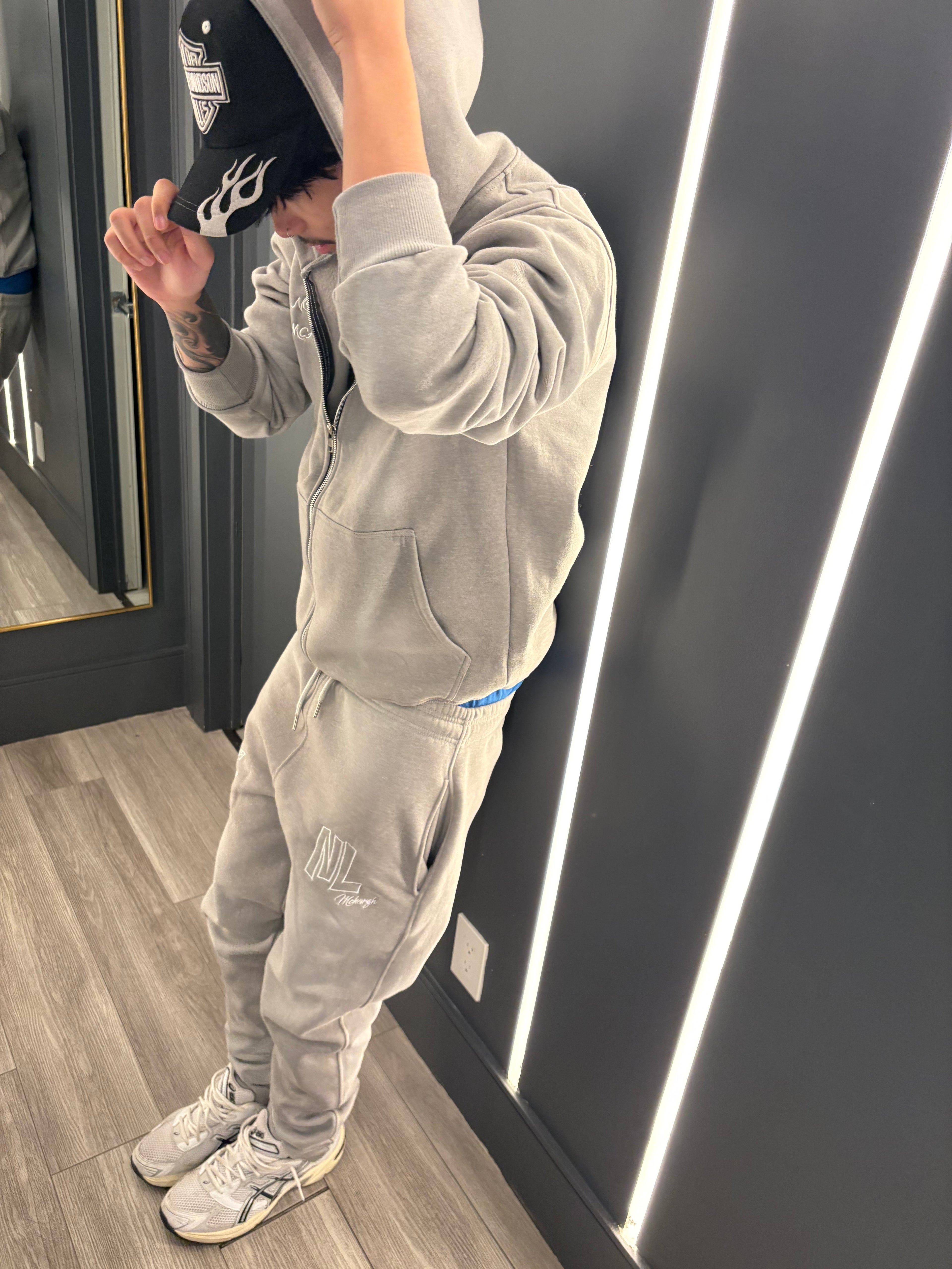 Washed Grey Tracksuit Set