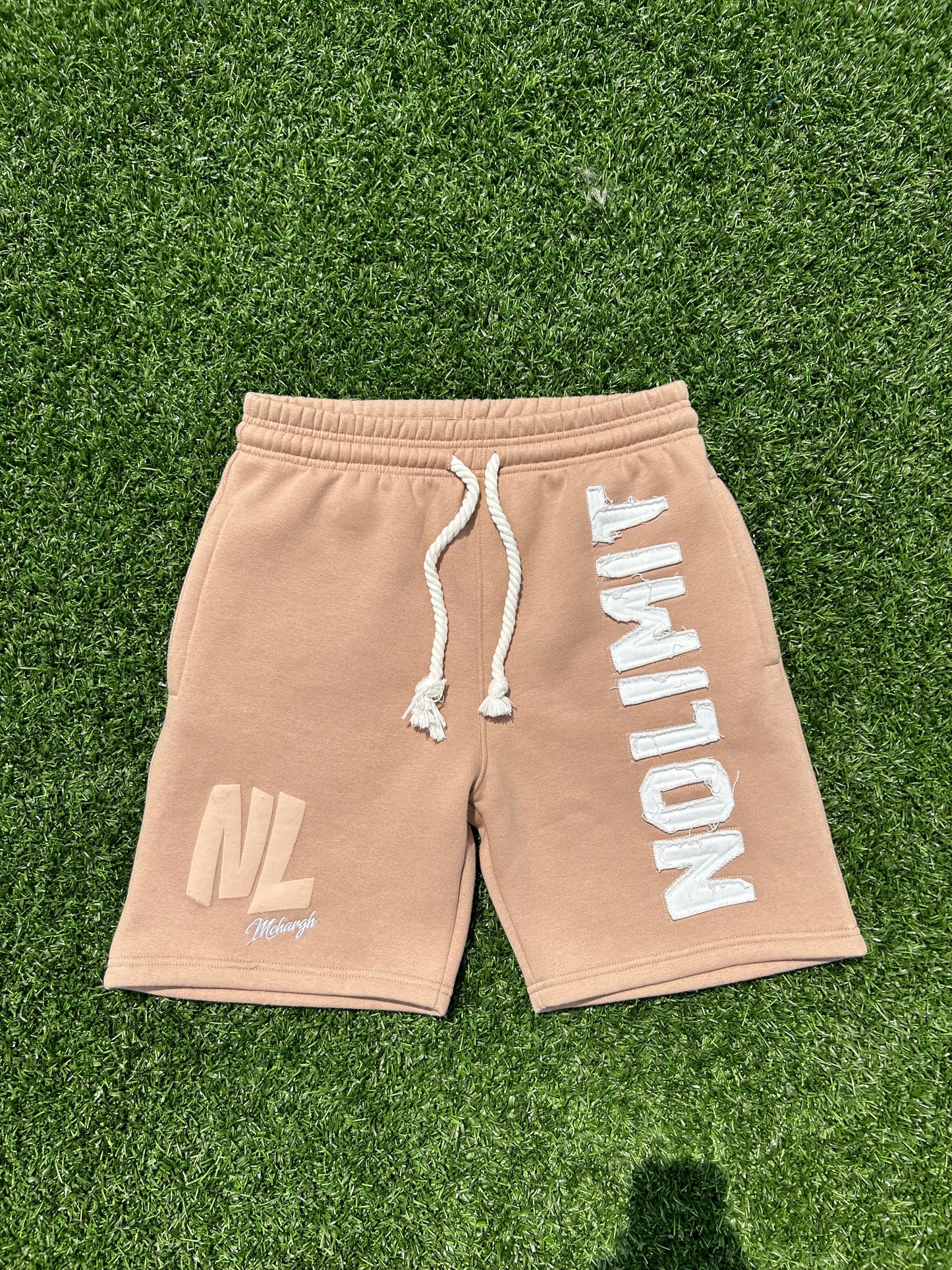 “NOLIMITMCHARGH” NOLIMIT Rope String/Puff Print/Embroidery/Distressed Embroidery Shorts