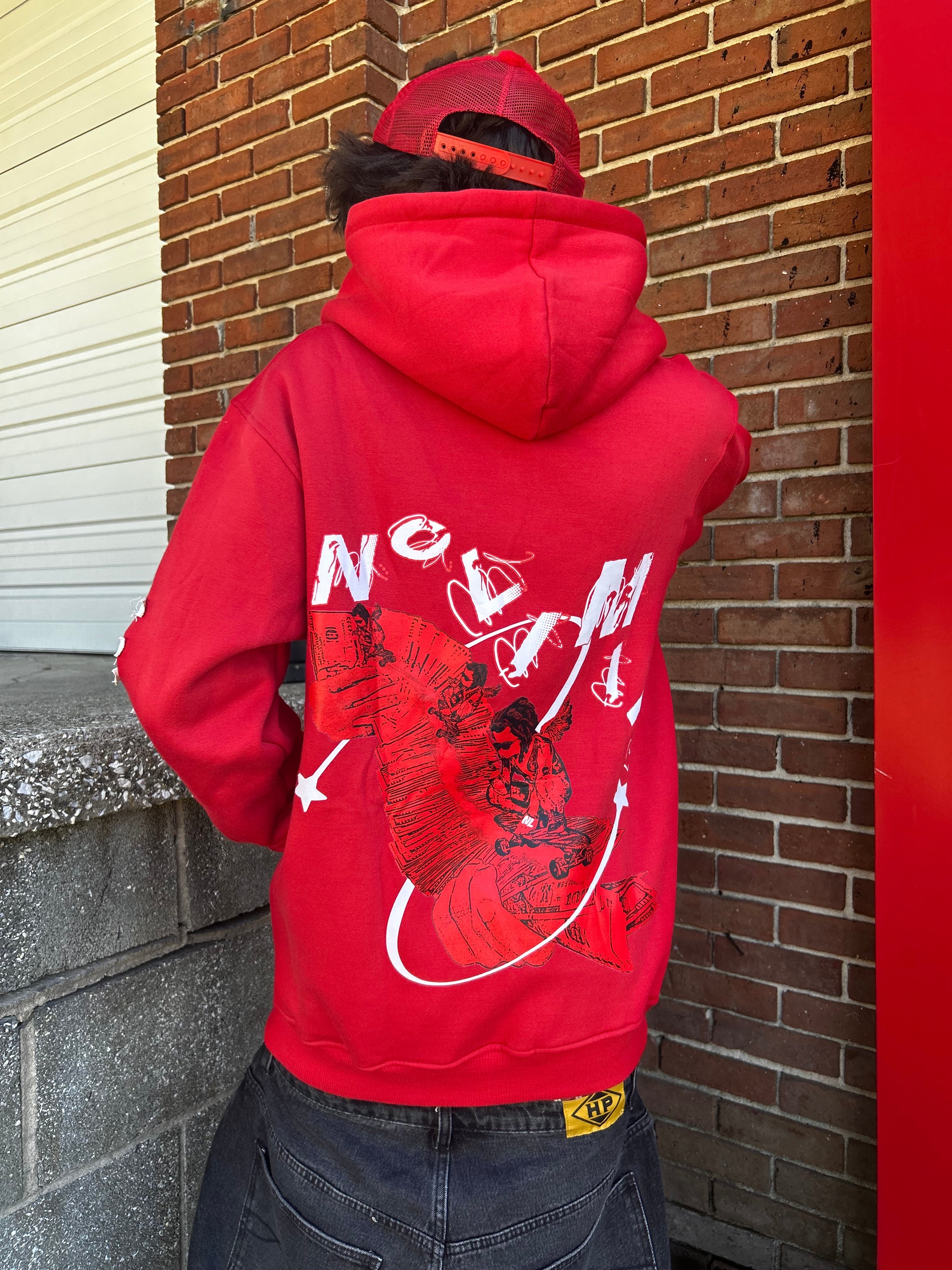 Red "NOLIMIT" Rope String Money Spread Zip-Up