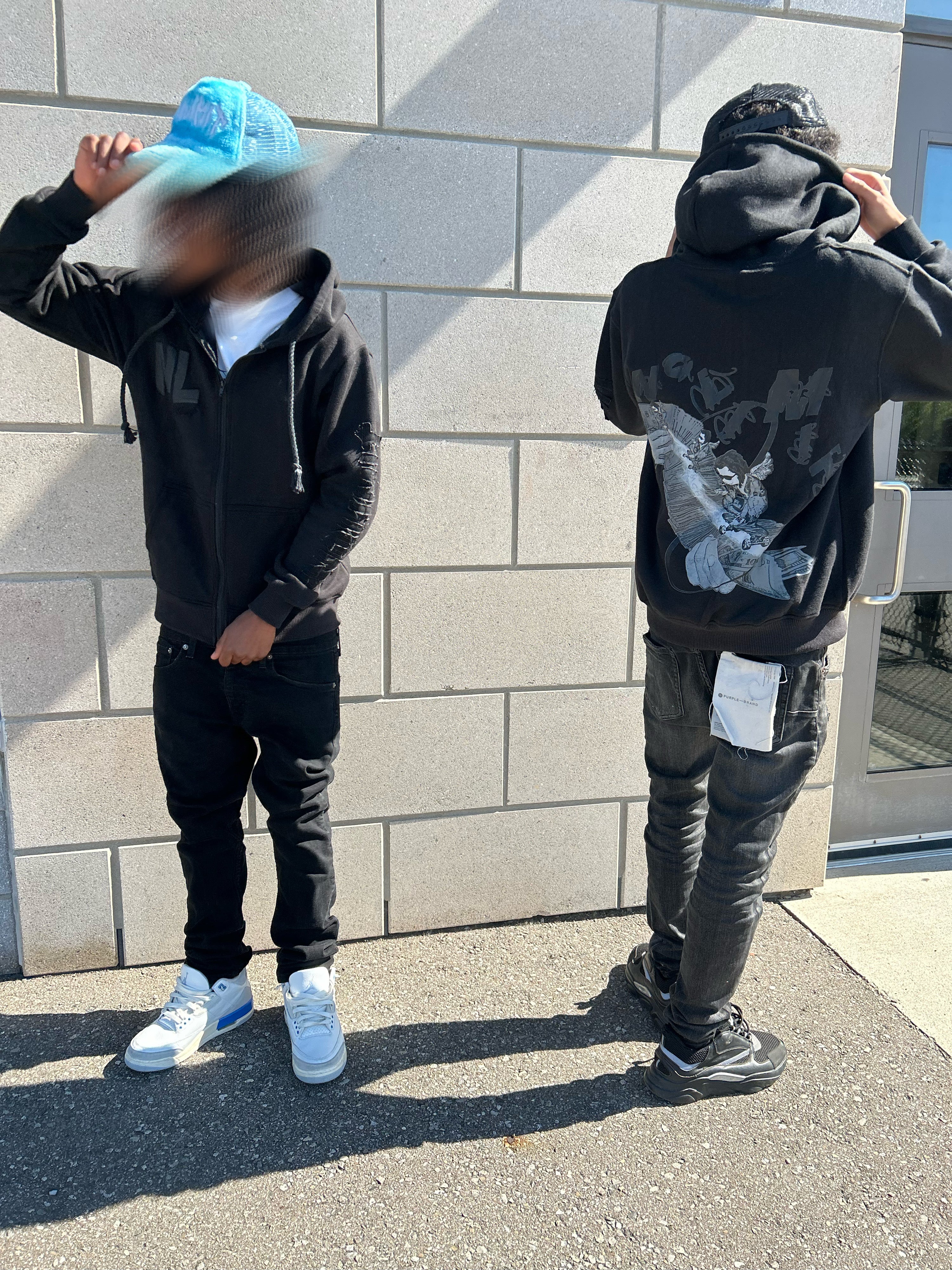 Black "NOLIMIT" Rope String Money Spread Zip-Up