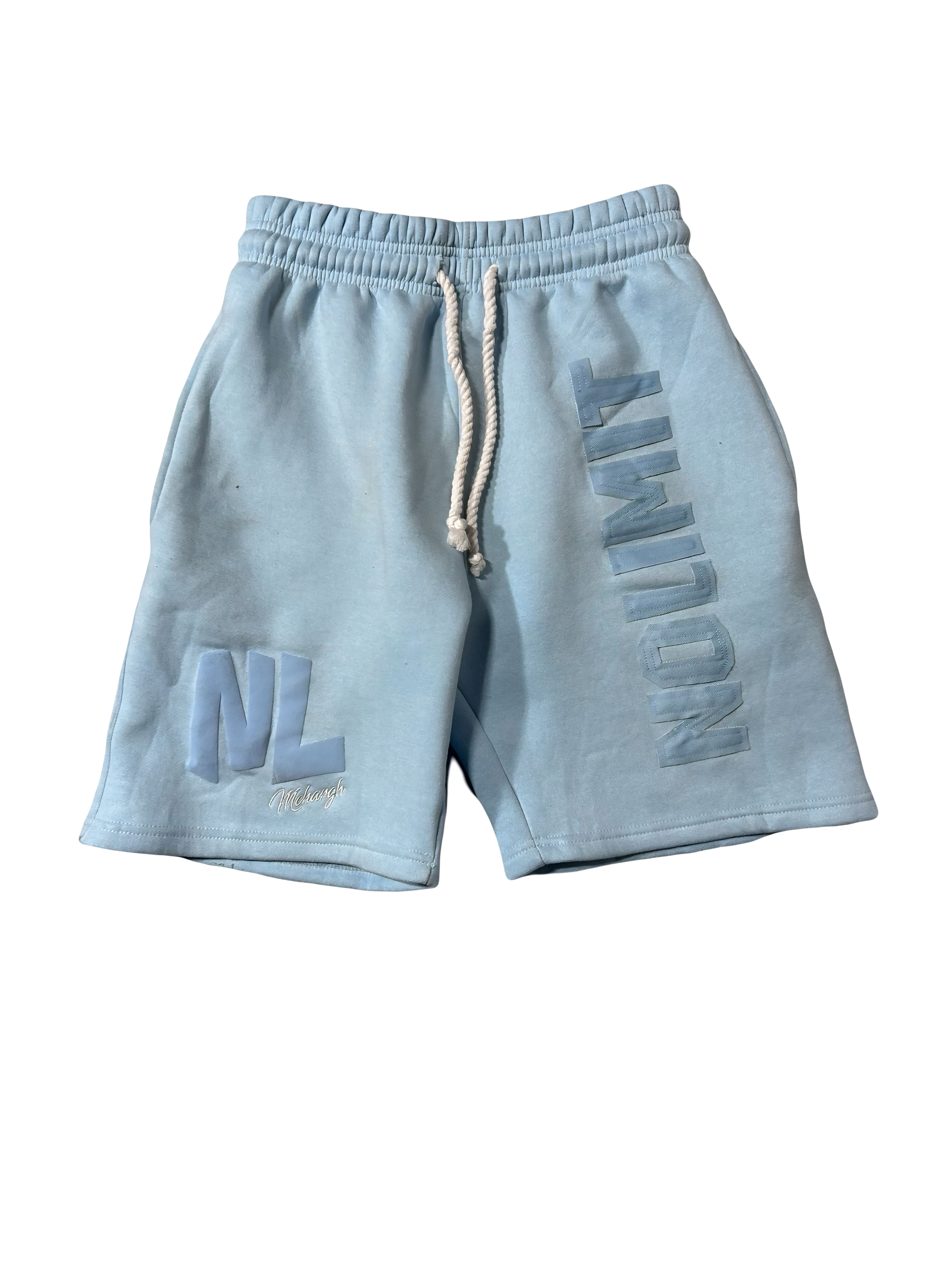 Sky Blue "NOLIMIT" Rope String Money Spread Shorts