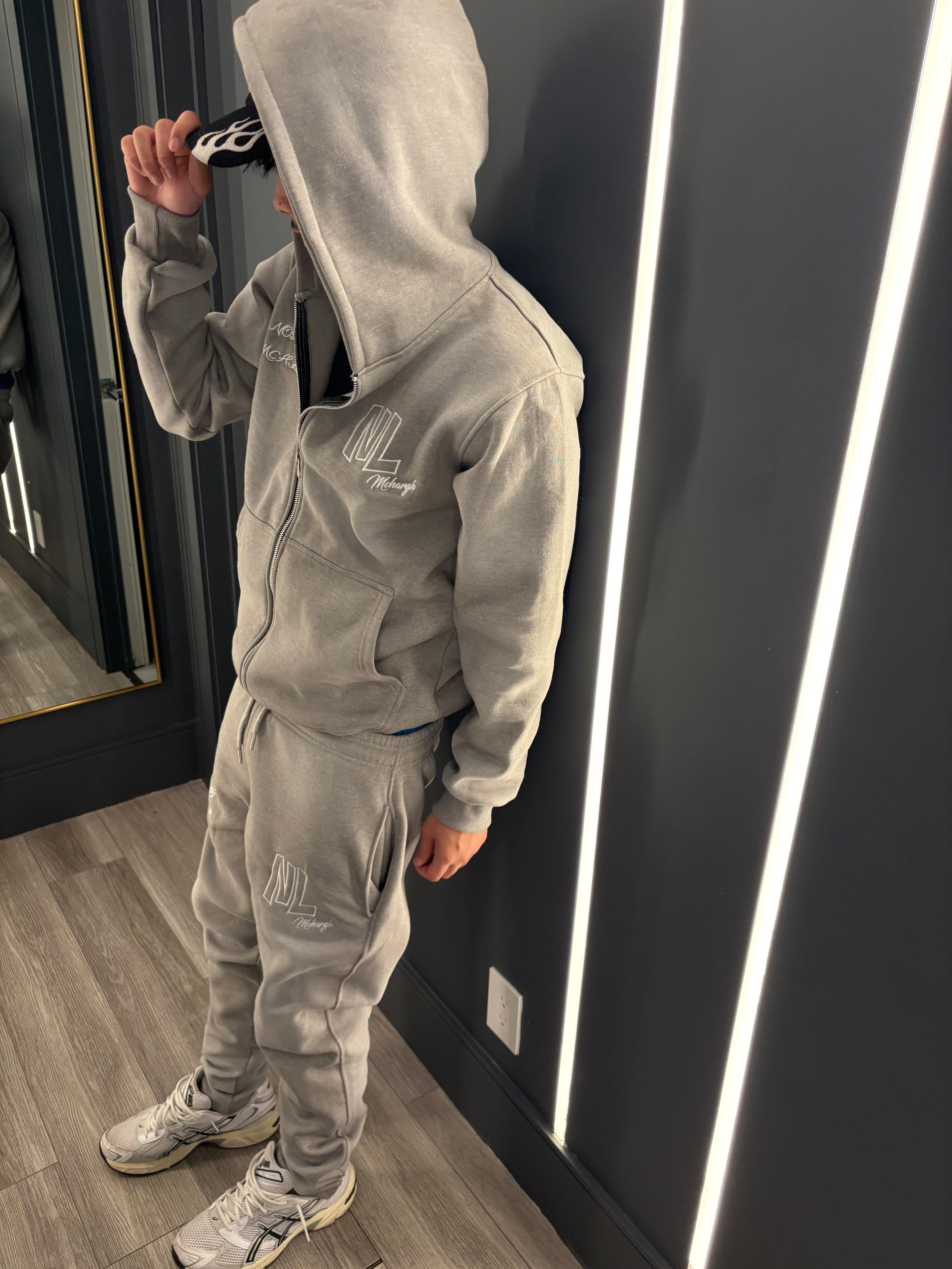 Washed Grey Tracksuit Set