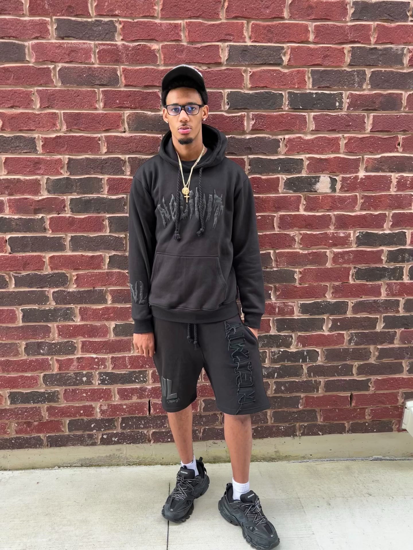 "NOLIMIT" Puff Print Rope String Hoodie